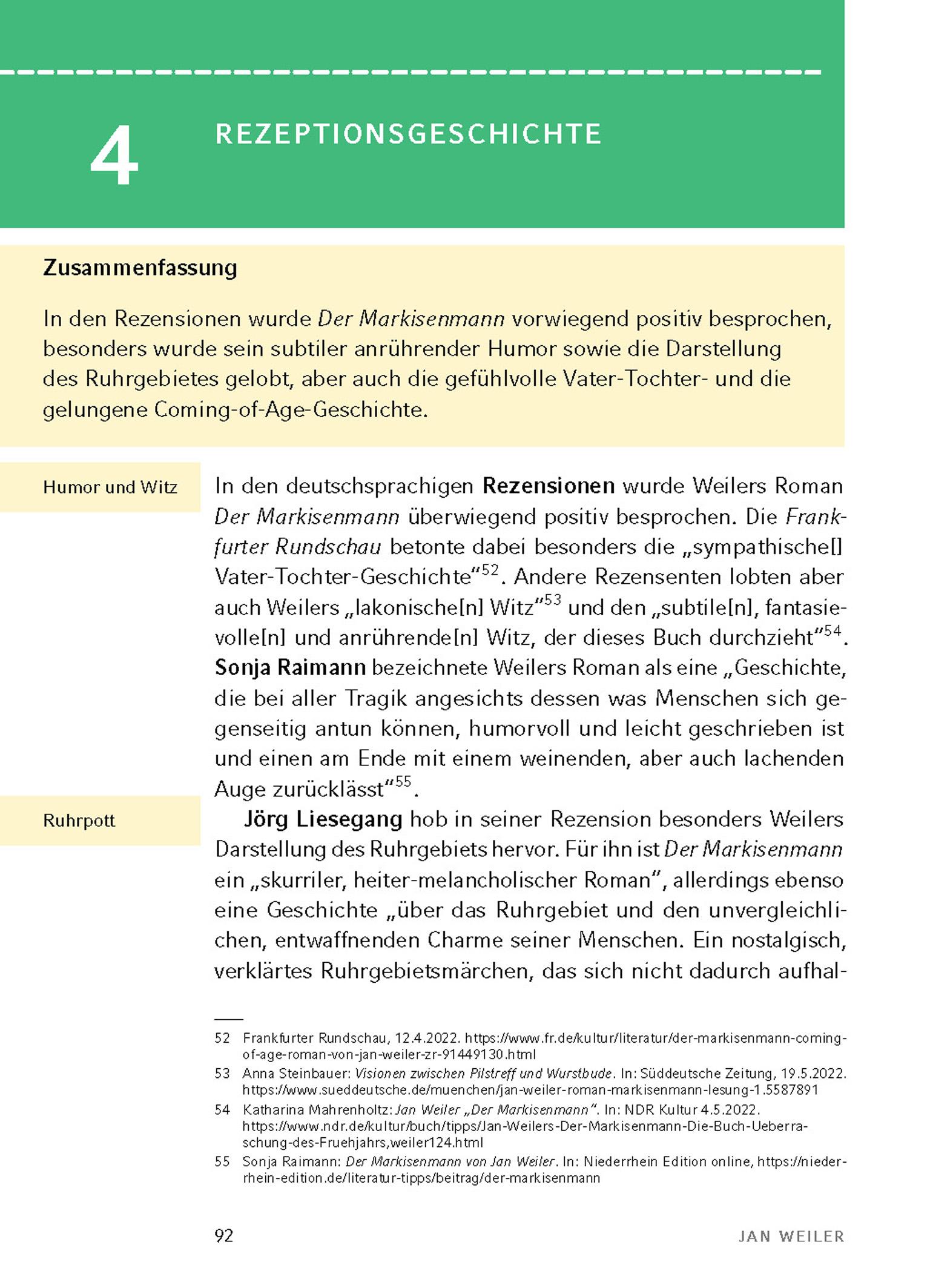 Beispielinhalt (Bild) Der Markisenmann von Jan Weiler - Textanalyse und Interpretation