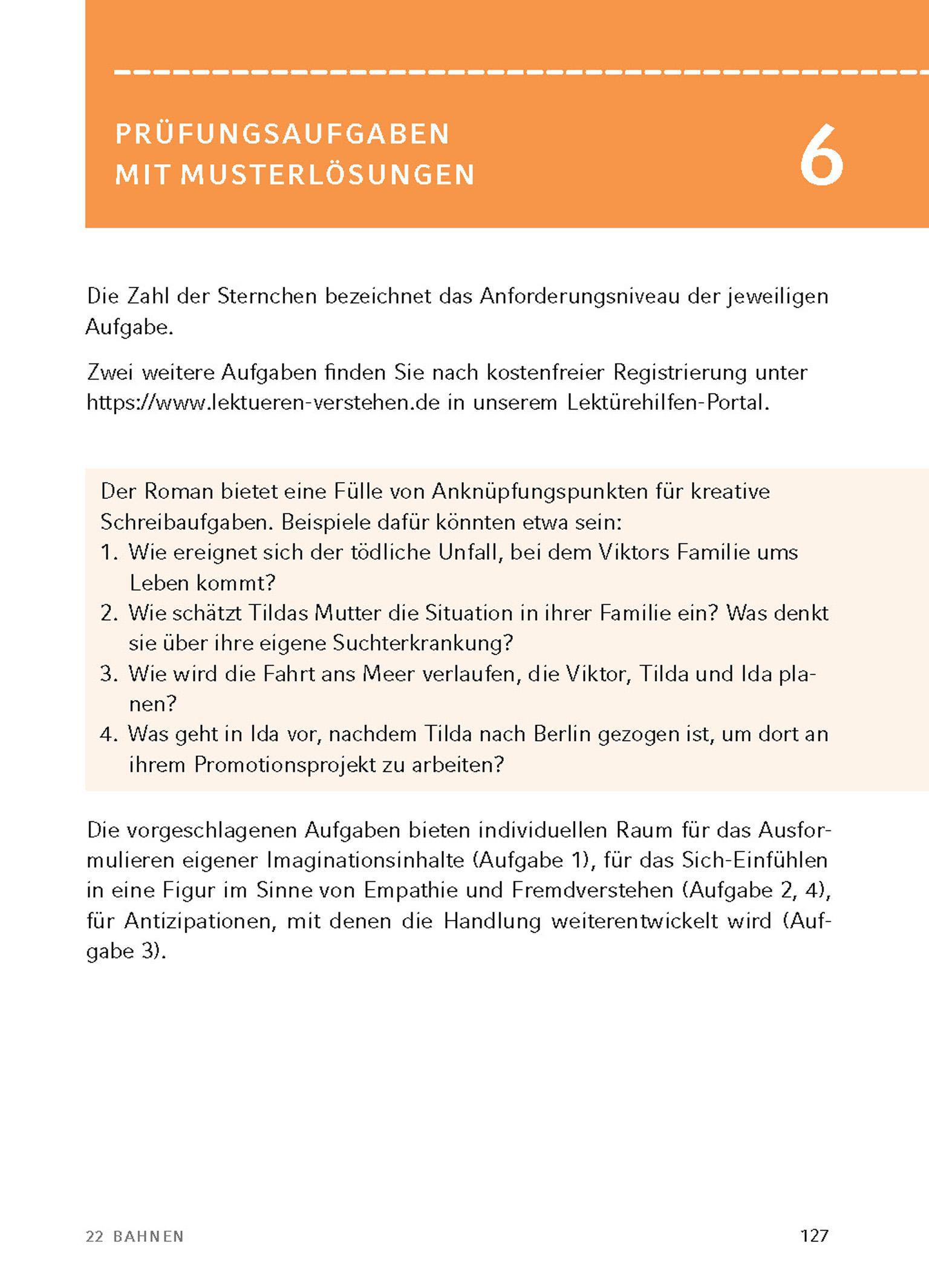 Beispielinhalt (Bild) 22 Bahnen von Caroline Wahl - Textanalyse und Interpretation