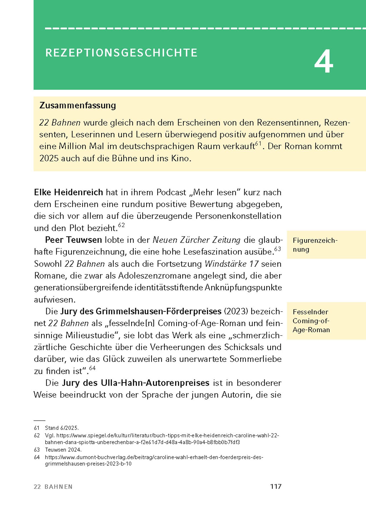 Beispielinhalt (Bild) 22 Bahnen von Caroline Wahl - Textanalyse und Interpretation