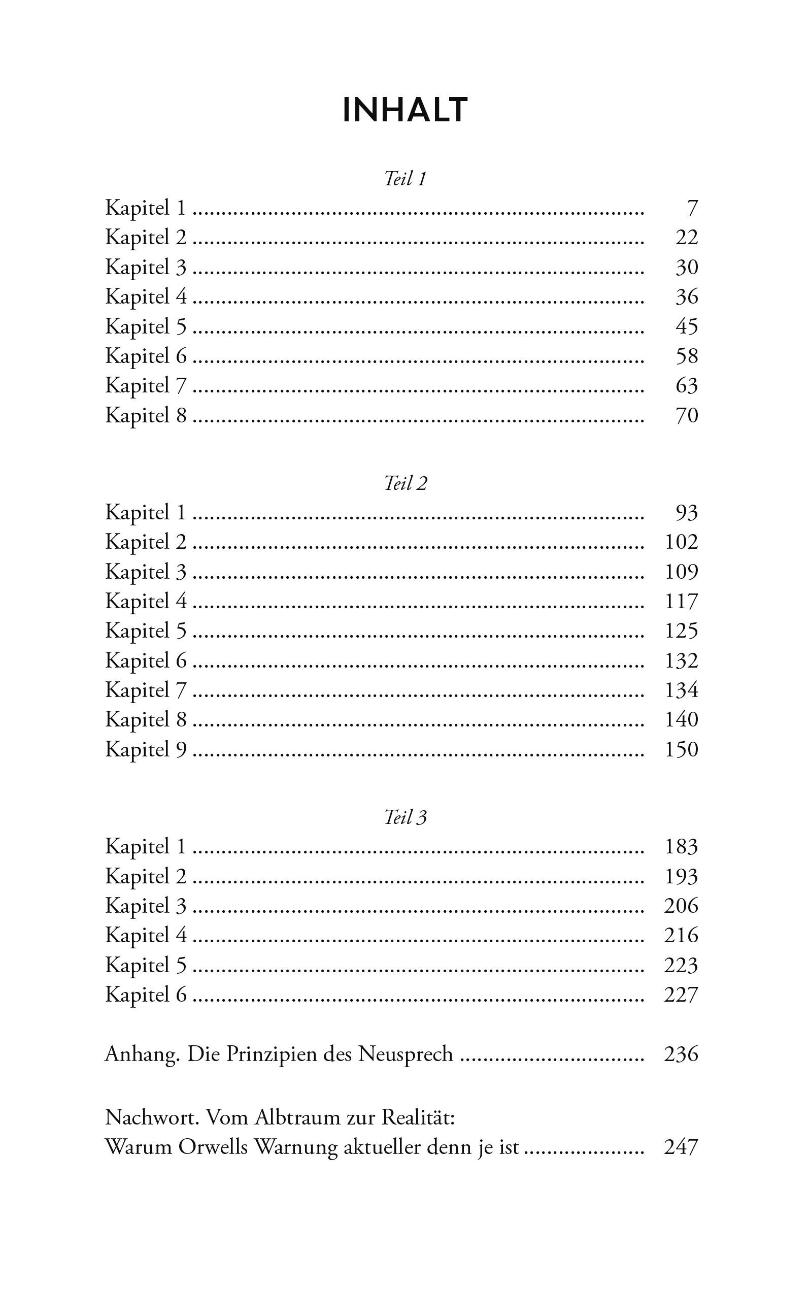 Beispielinhalt (Bild) 1984. Ein dystopischer Roman. George Orwell