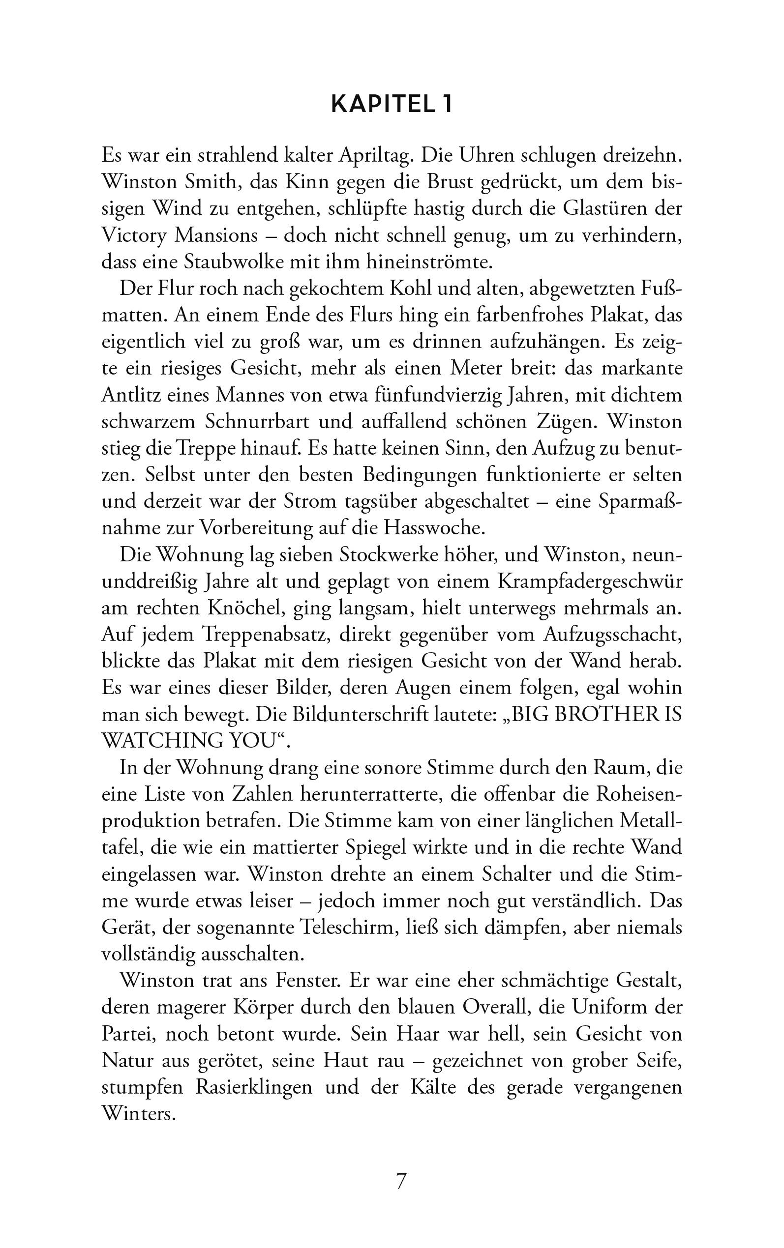 Beispielinhalt (Bild) 1984. Ein dystopischer Roman. George Orwell