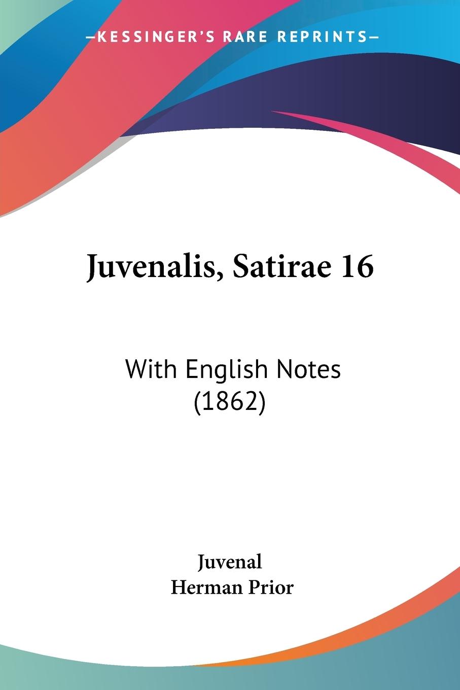 Vorderes Coverbild Juvenalis, Satirae 16