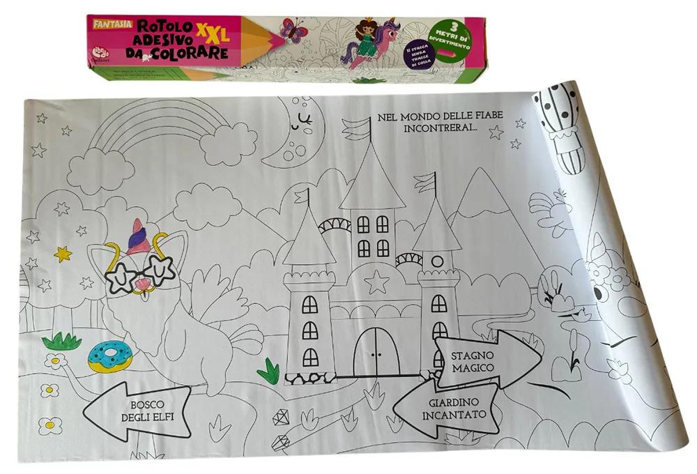 Vorderes Coverbild Rotolo adesivo da colorare XXL. Fantasia