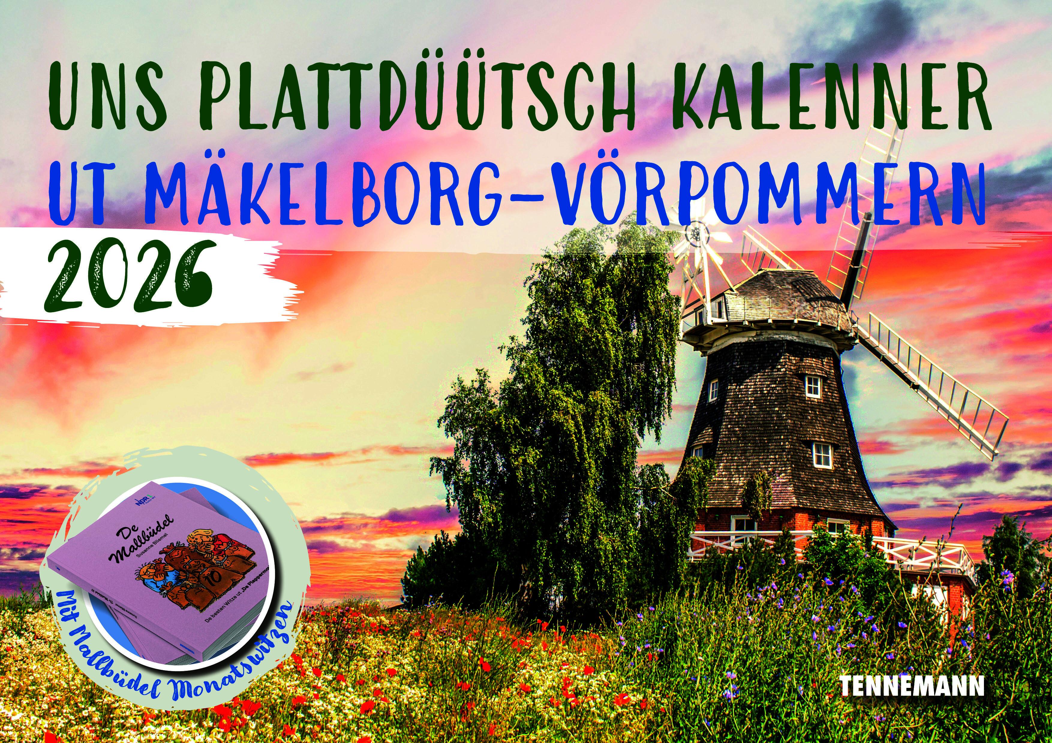 Vorderes Coverbild Uns plattdüütsch Kalenner ut Mäkelborg-Vörpommern 2026