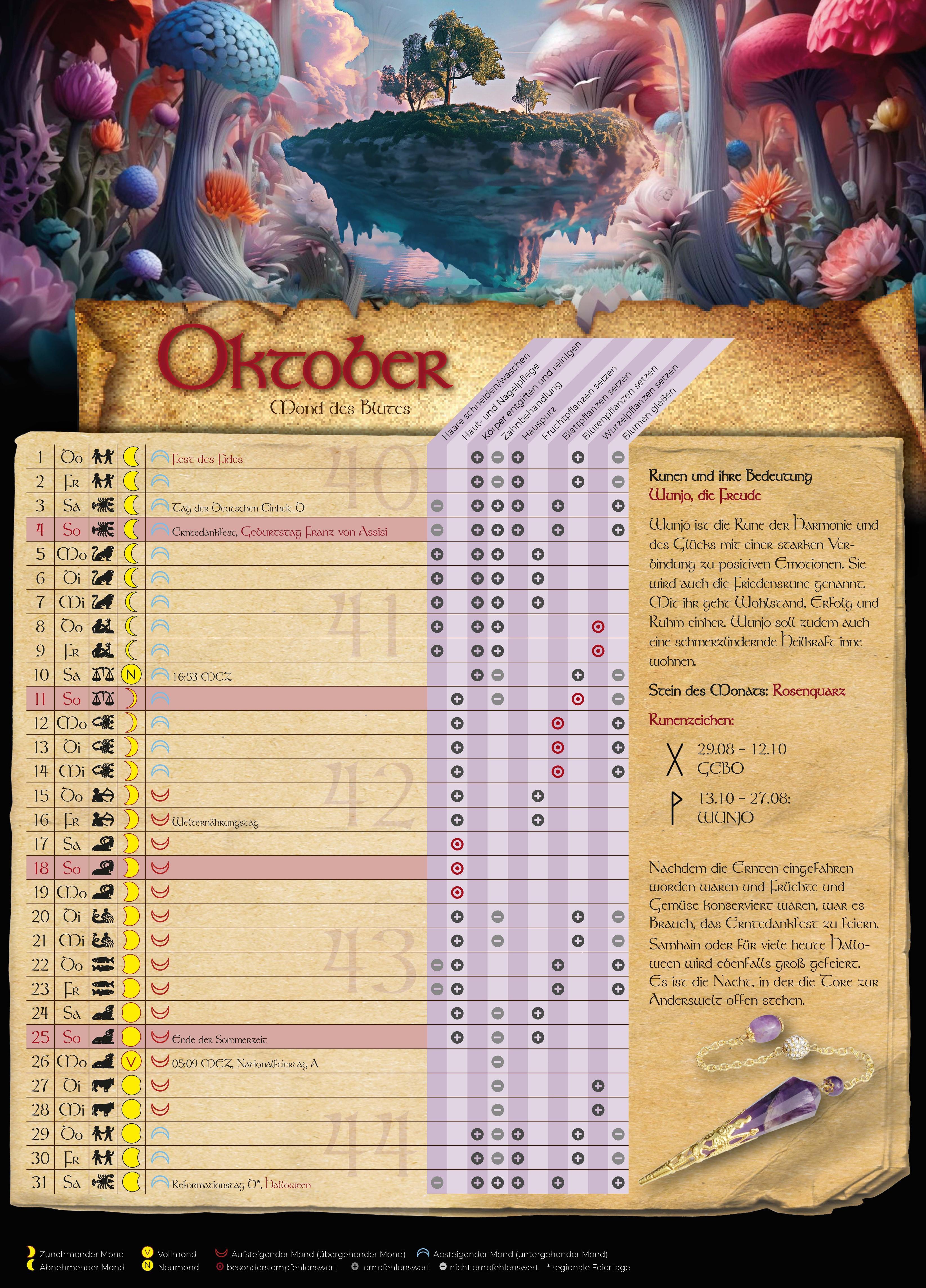 Beispielinhalt (Bild) Mystik Kalender 2026