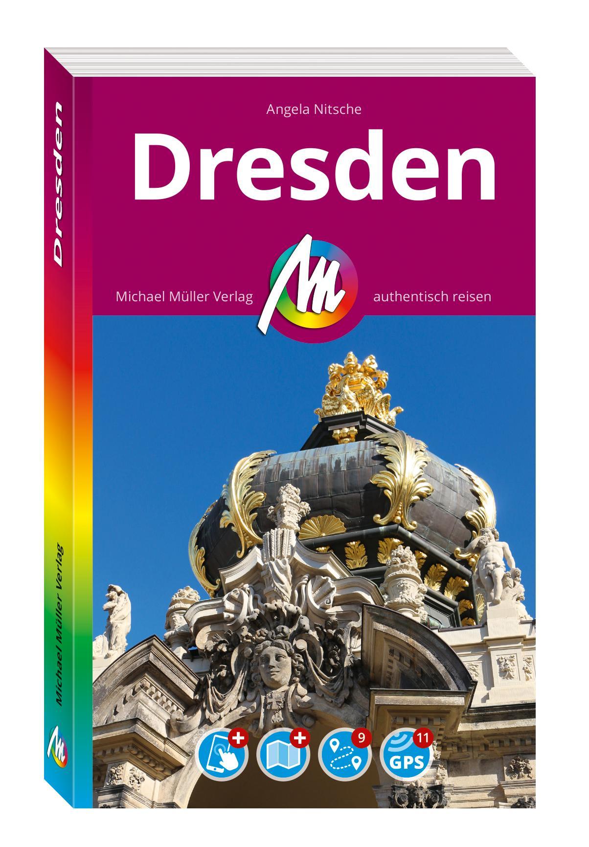 Vorderes Coverbild MICHAEL MÜLLER REISEFÜHRER Dresden MM-City