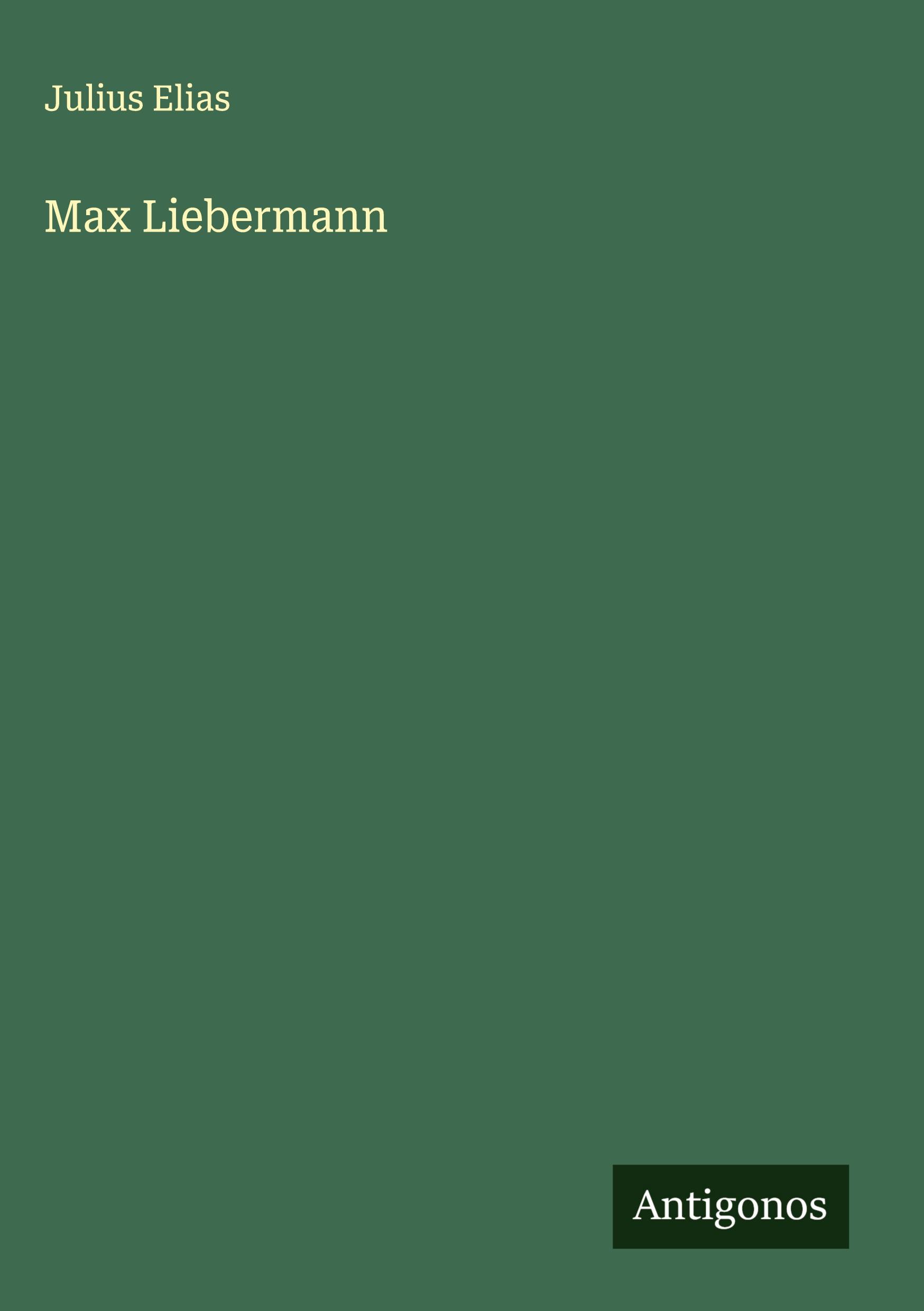 Vorderes Coverbild Max Liebermann