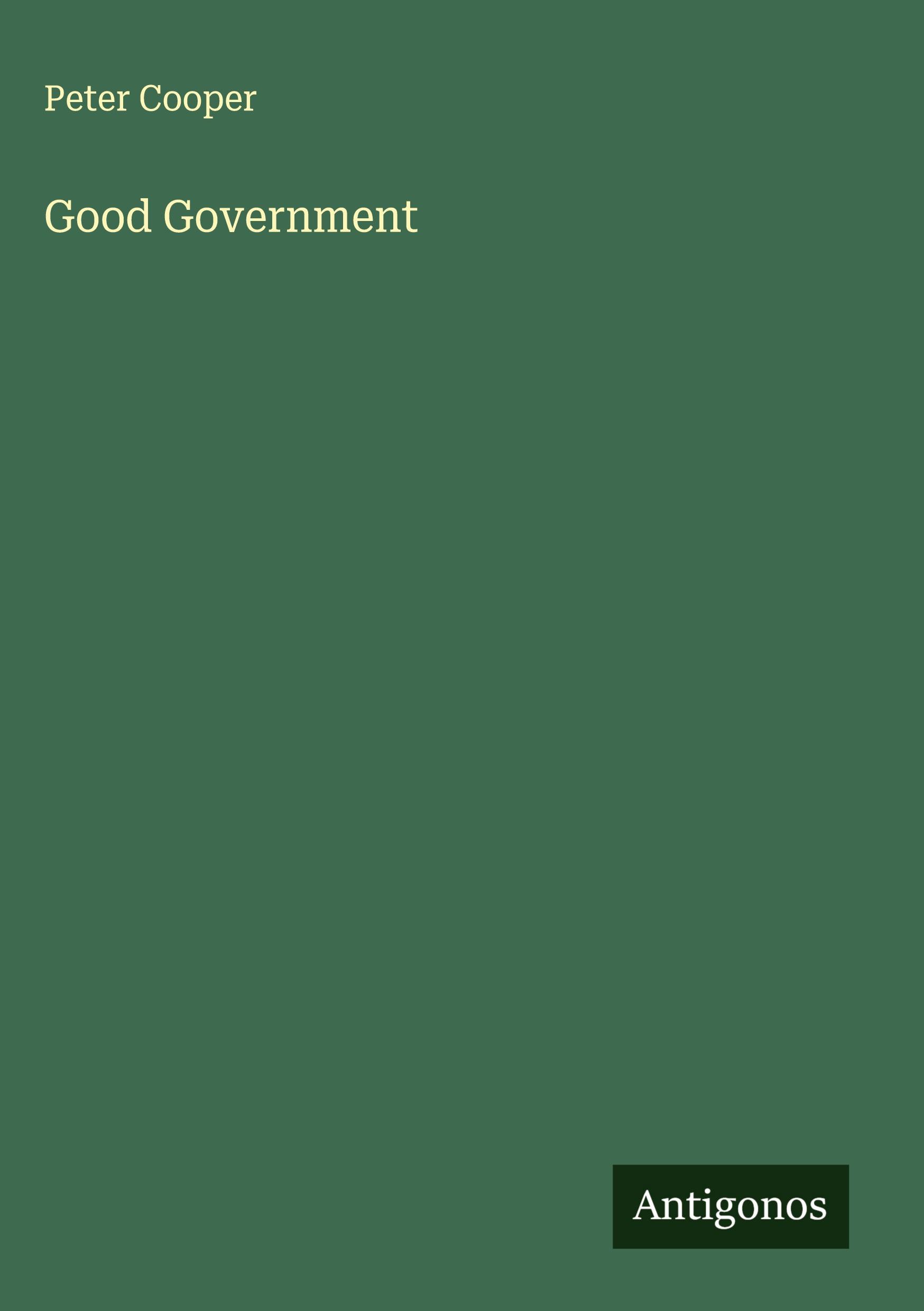 Vorderes Coverbild Good Government