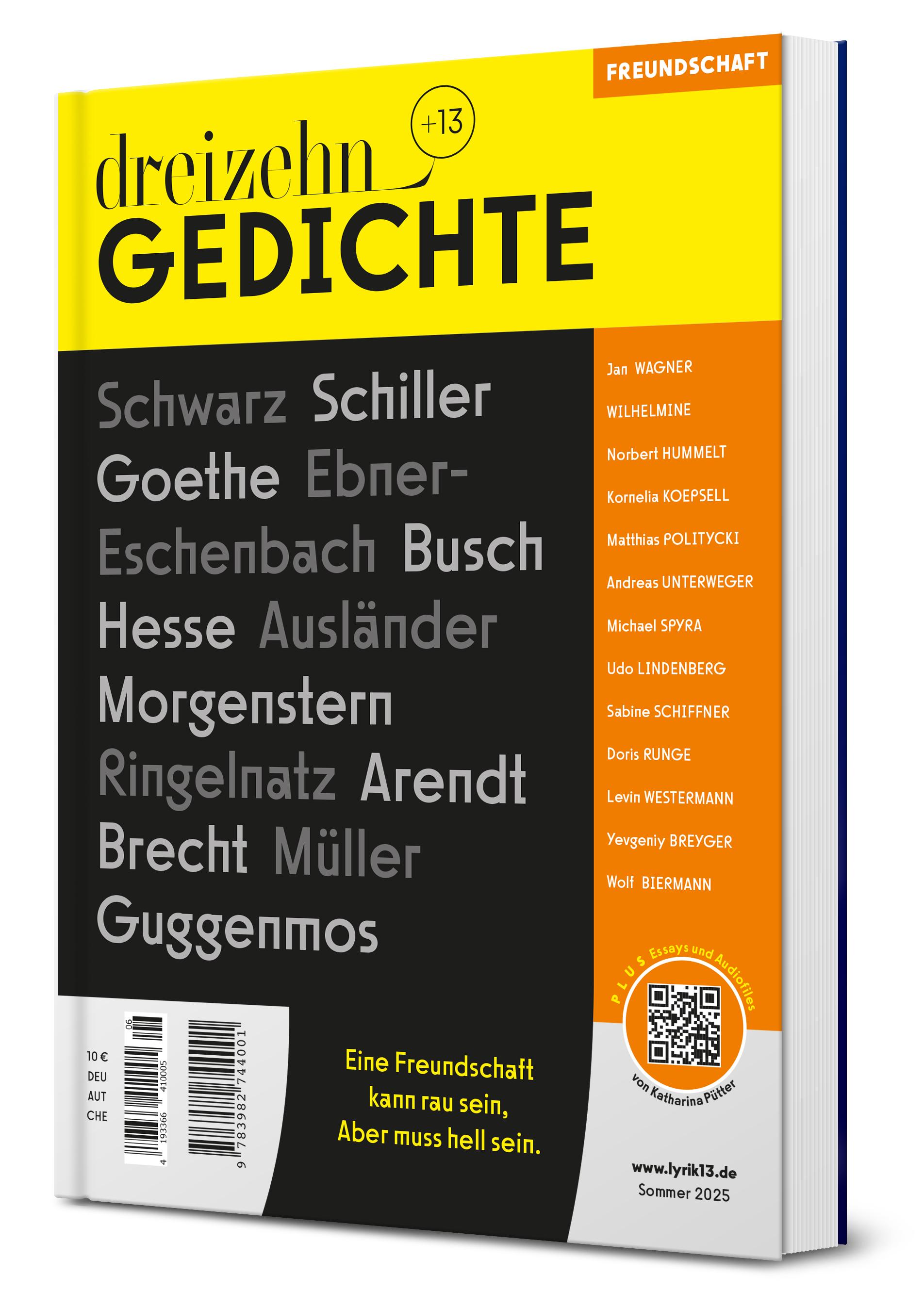 Vorderes Coverbild dreizehn +13 Gedichte