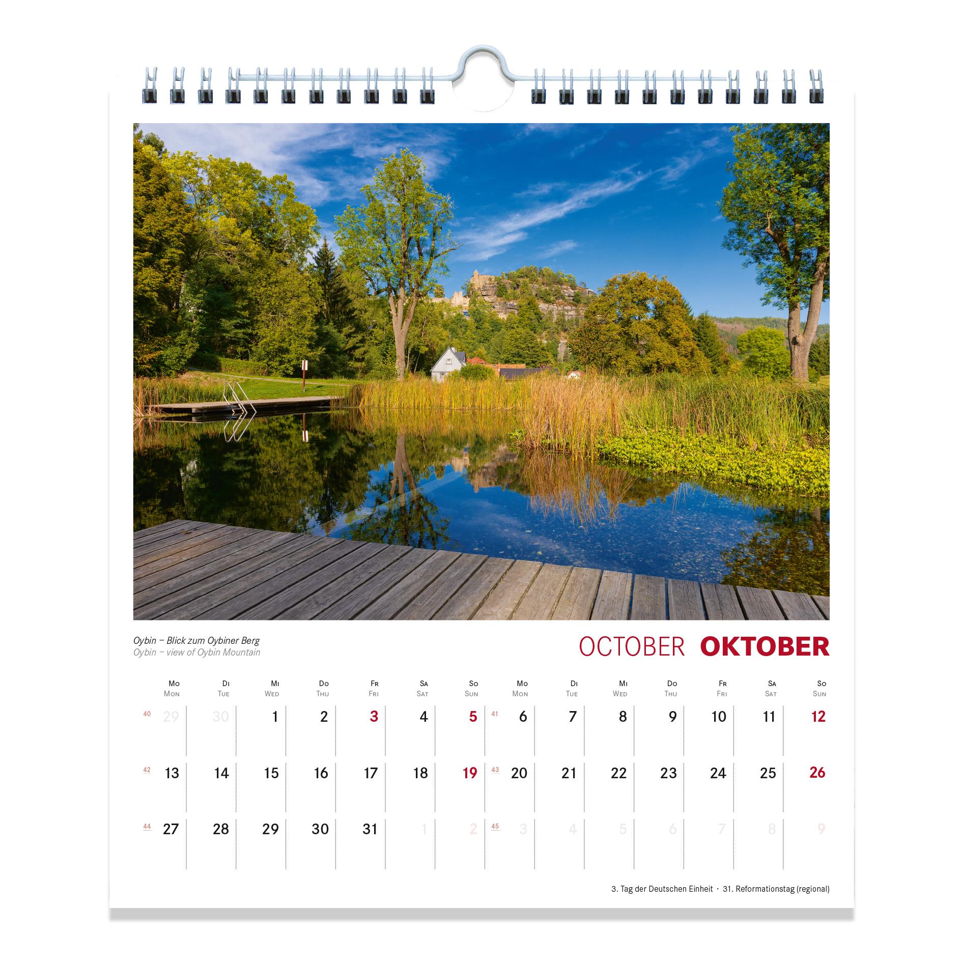 Beispielinhalt (Bild) Kalender Zittau 2026 - Tor zum Zittauer Gebirge