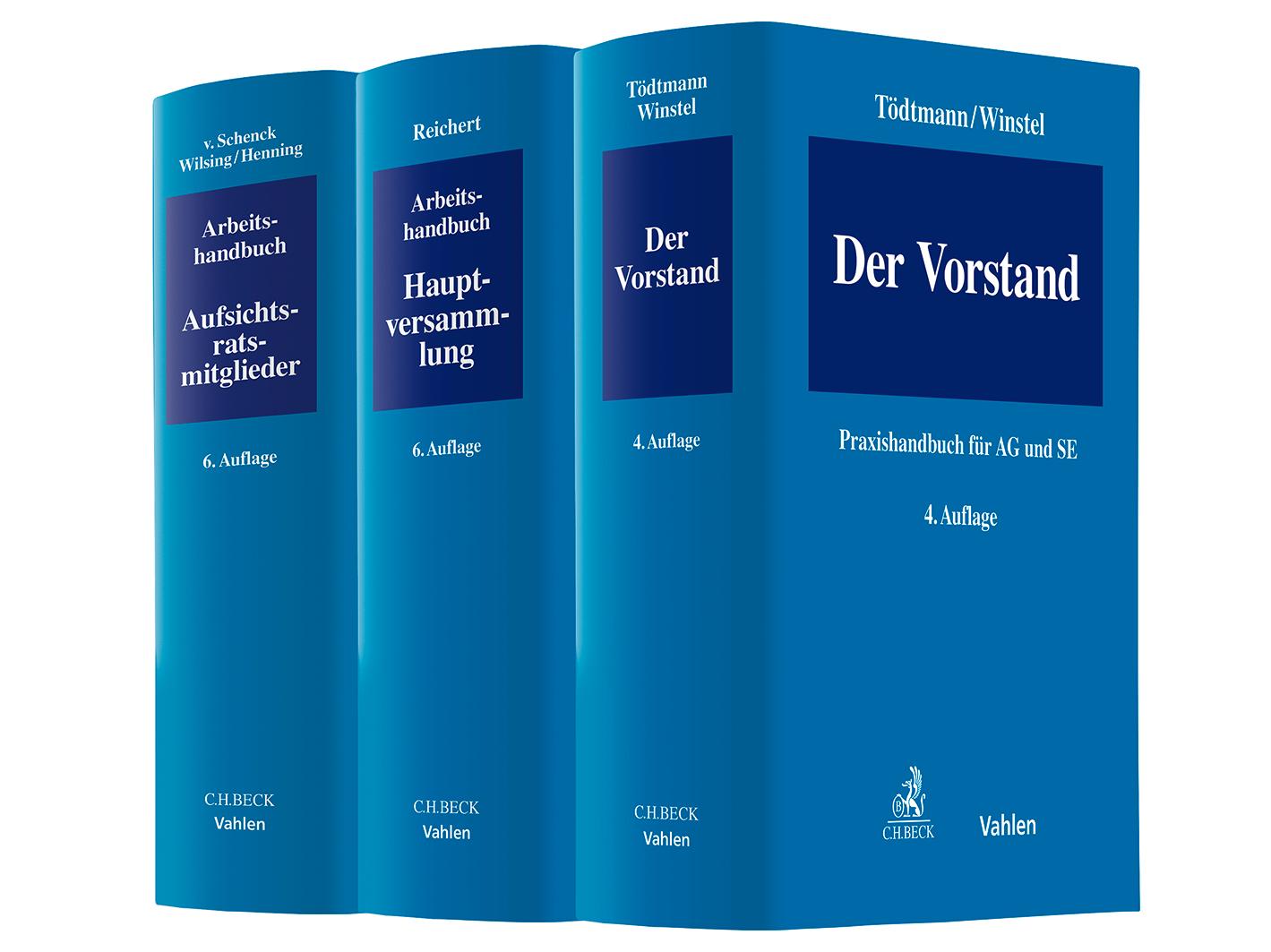 Vorderes Coverbild Bundle Tödtmann/Winstel, Der Vorstand - Praxishandbuch für AG und SE + Reichert, Arbeitshandbuch für die Hauptversammlung + v. Schenck/Wilsing/Henning, Arbeitshandbuch für Aufsichtsratsmitglieder