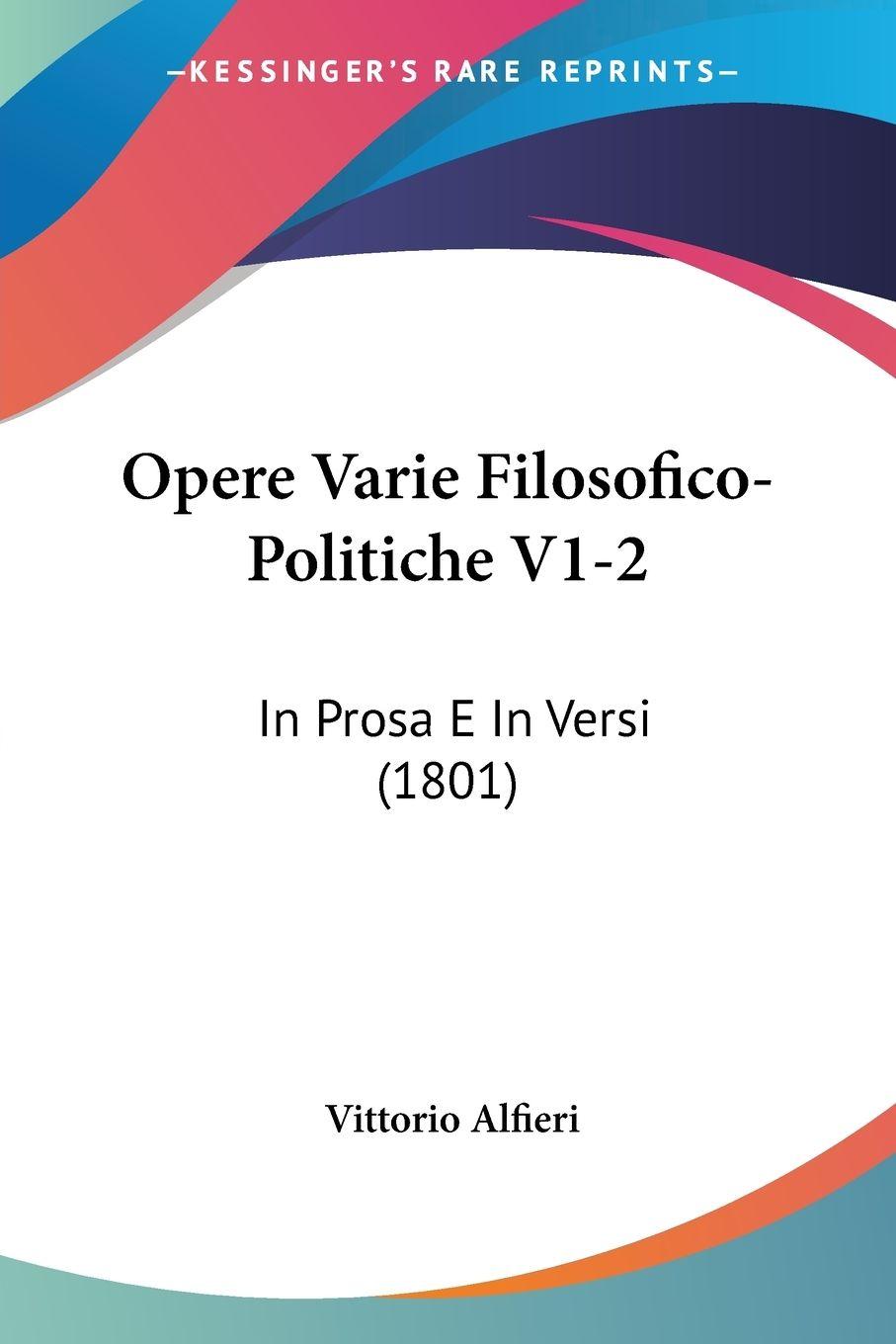 Vorderes Coverbild Opere Varie Filosofico-Politiche V1-2
