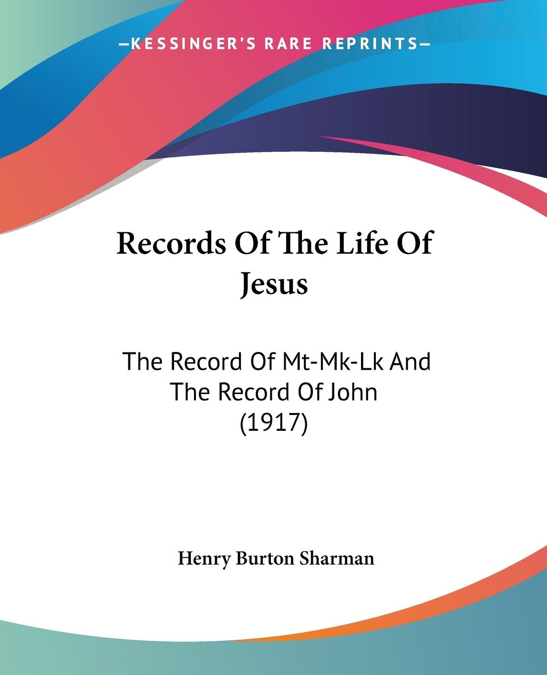 Vorderes Coverbild Records Of The Life Of Jesus