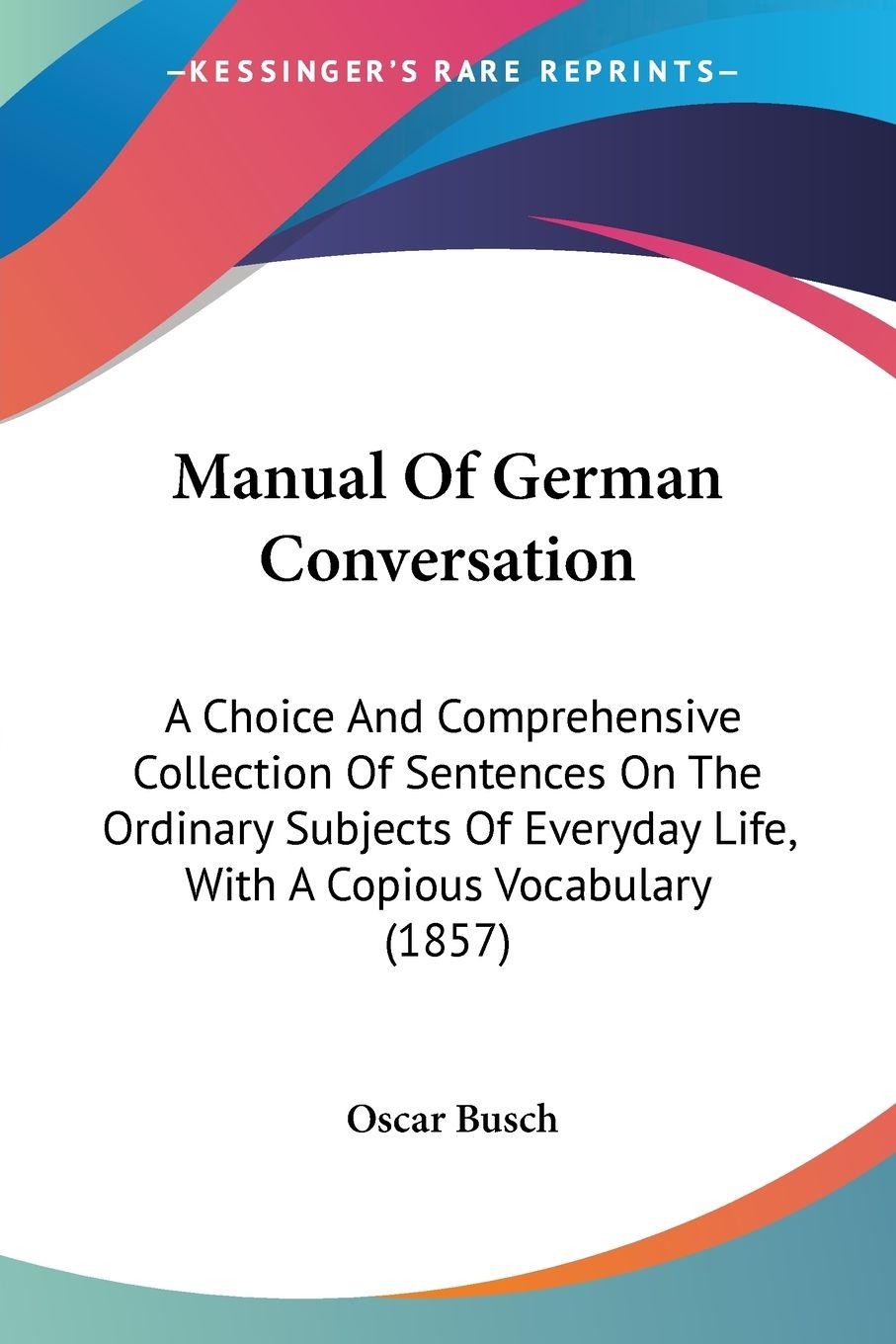 Vorderes Coverbild Manual Of German Conversation