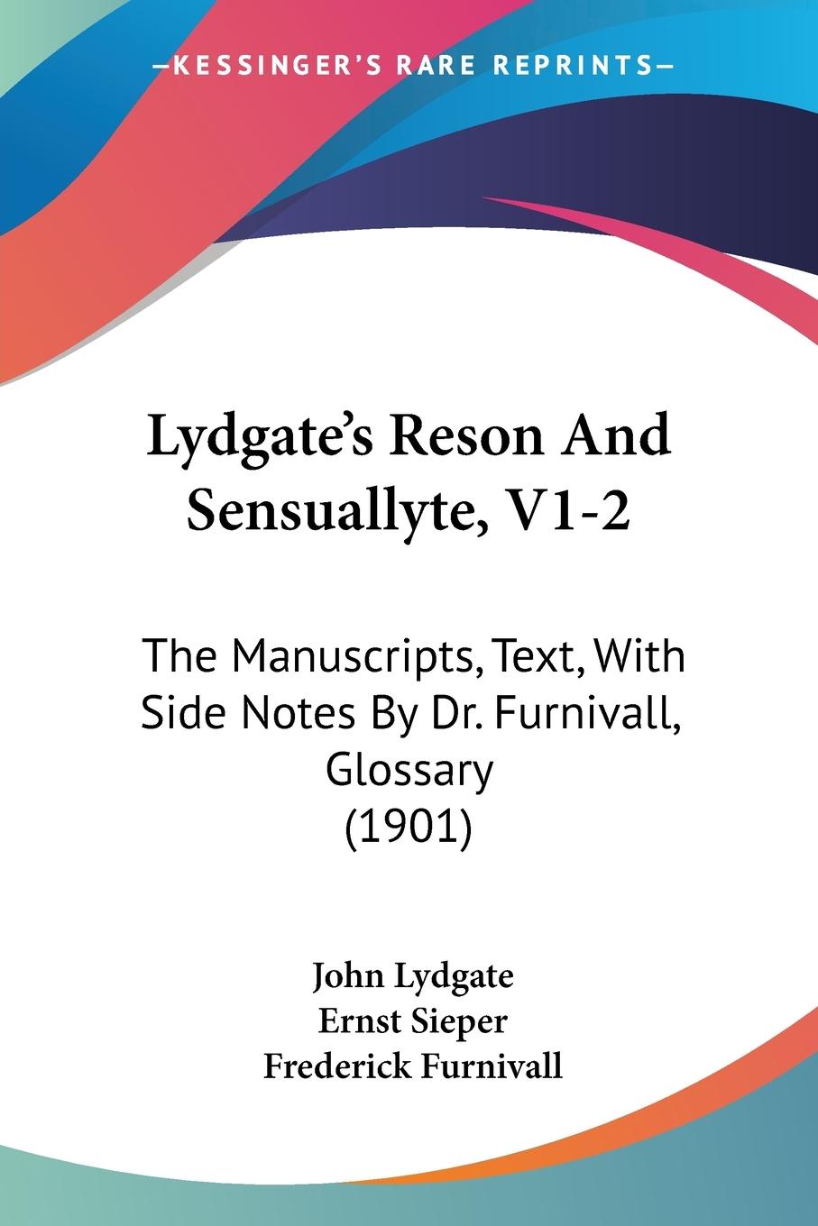 Vorderes Coverbild Lydgate's Reson And Sensuallyte, V1-2