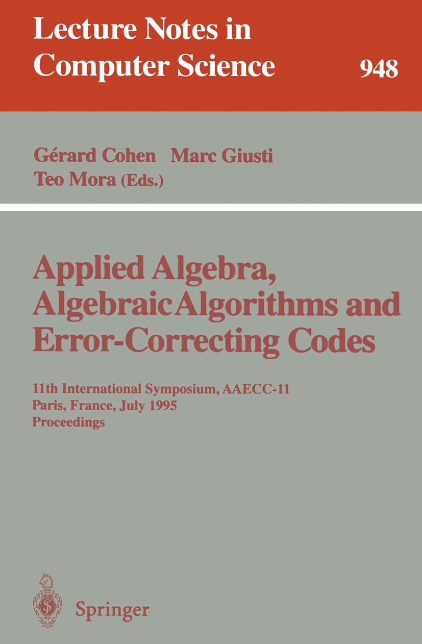 Vorderes Coverbild Applied Algebra, Algebraic Algorithms and Error-Correcting Codes