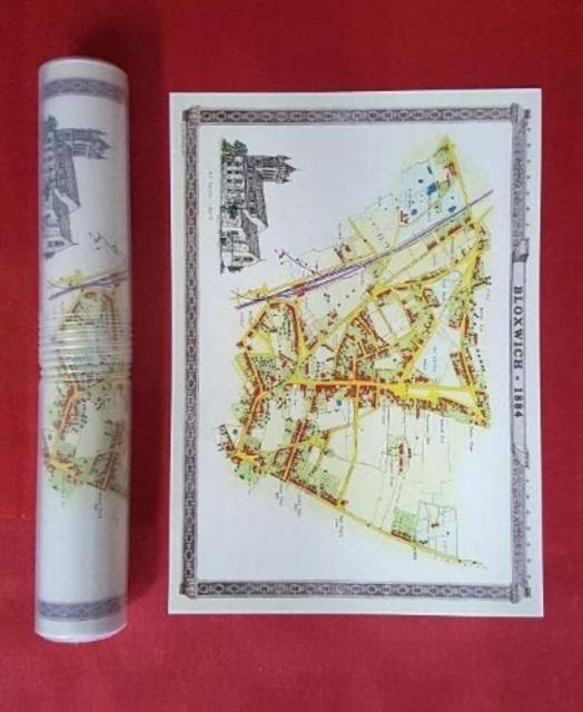 Vorderes Coverbild Bloxwich 1884 - Old Map Supplied Rolled in a Clear Two Part Screw Presentation Tube - Print Size 45cm x 32cm
