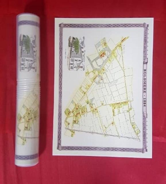 Vorderes Coverbild Boldmere 1884 - Old Map Supplied Rolled in a Clear Two Part Screw Presentation Tube - Print Size 45cm x 32cm