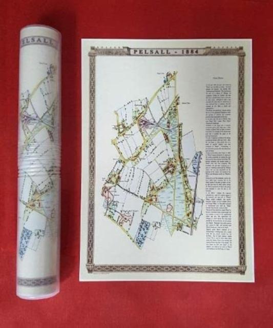 Vorderes Coverbild Pelsall village 1884 - Old Map supplied Rolled in a Clear Two Part Screw Presentation Tube - Print Size 45cm x 32cm