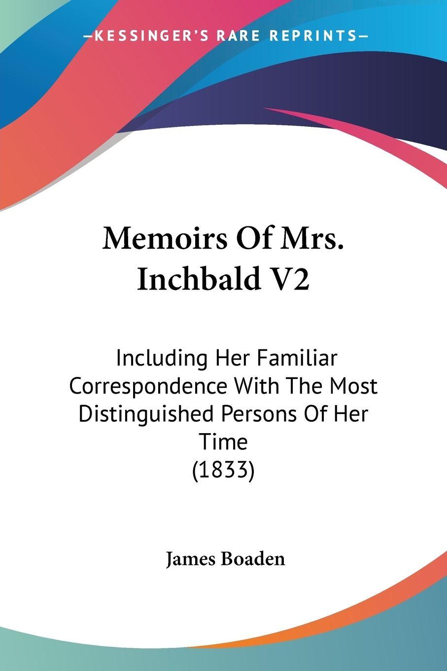 Vorderes Coverbild Memoirs Of Mrs. Inchbald V2