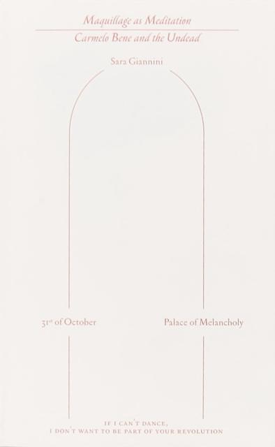 Vorderes Coverbild Maquillage as Meditation: Carmelo Bene and the Undead