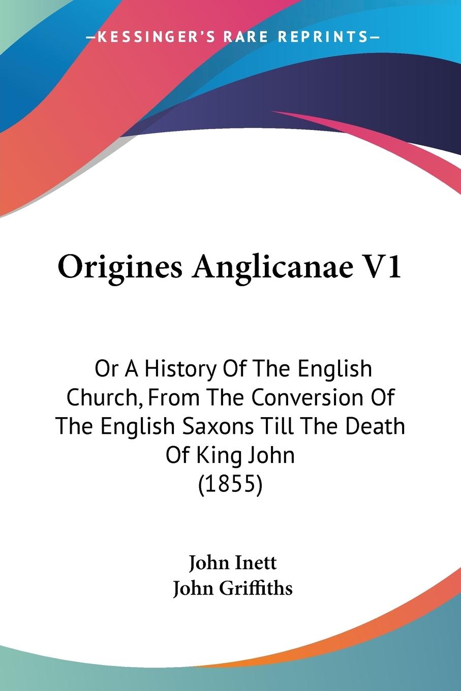 Vorderes Coverbild Origines Anglicanae V1
