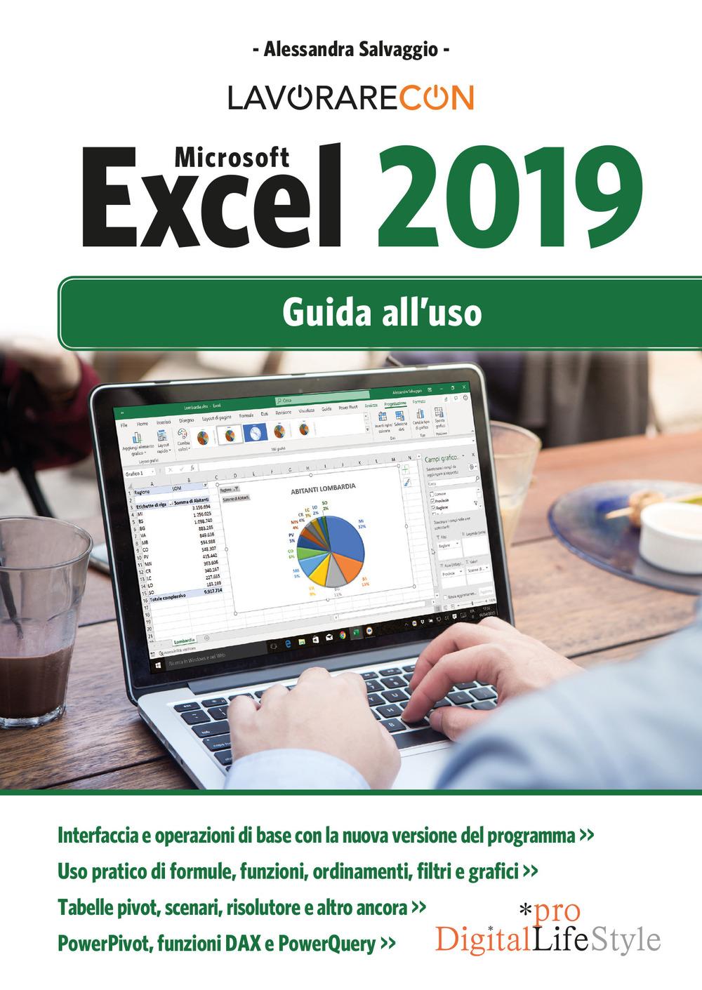 Vorderes Coverbild Lavorare con Microsoft Excel 2019. Guida all'uso