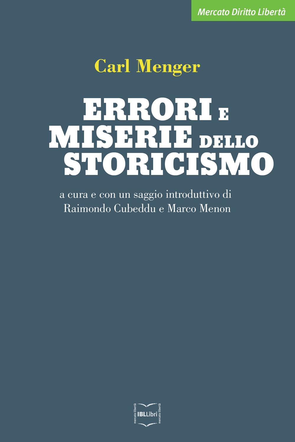 Vorderes Coverbild Errori e miserie dello storicismo