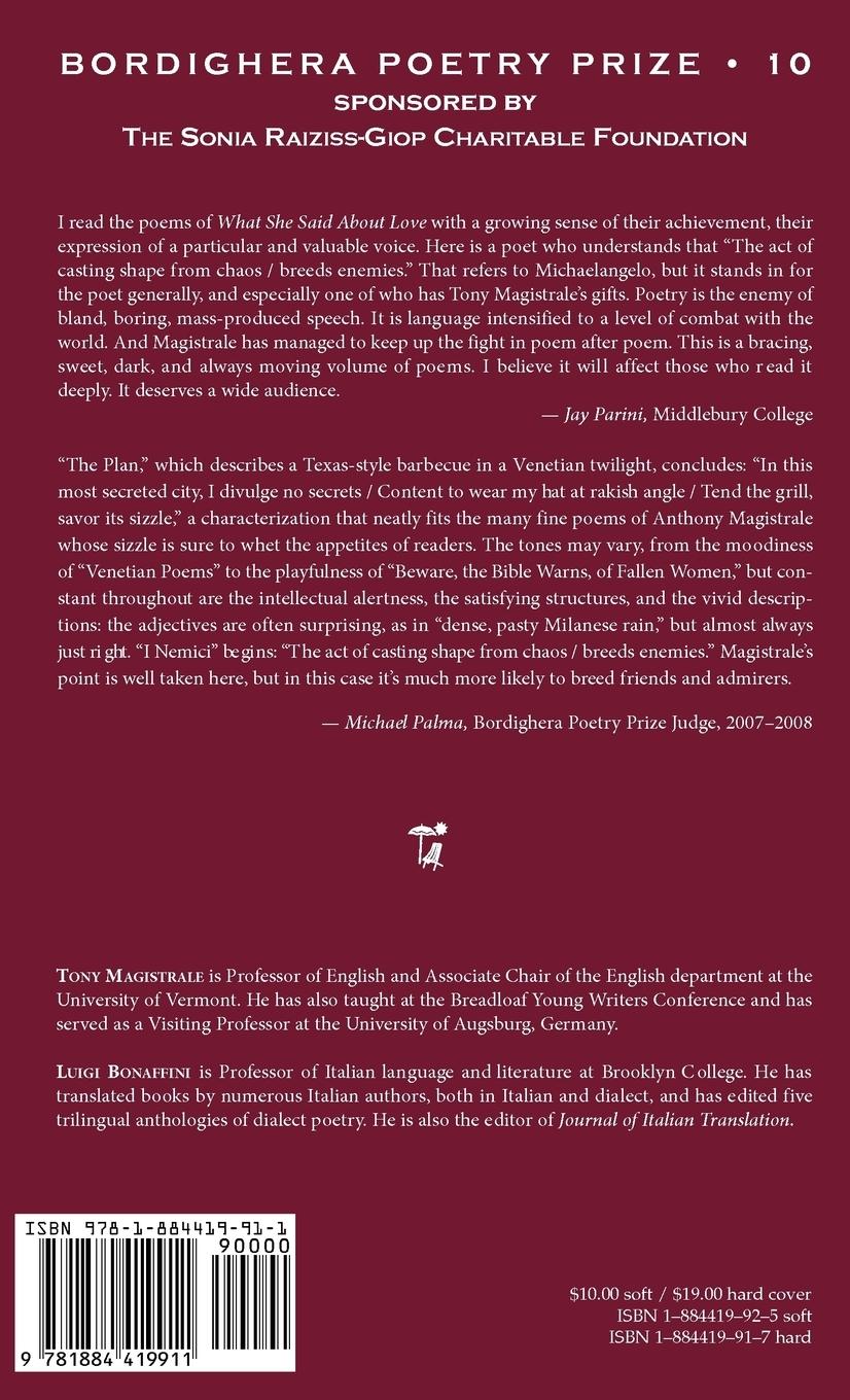 Rückseitencover What She Says about Love