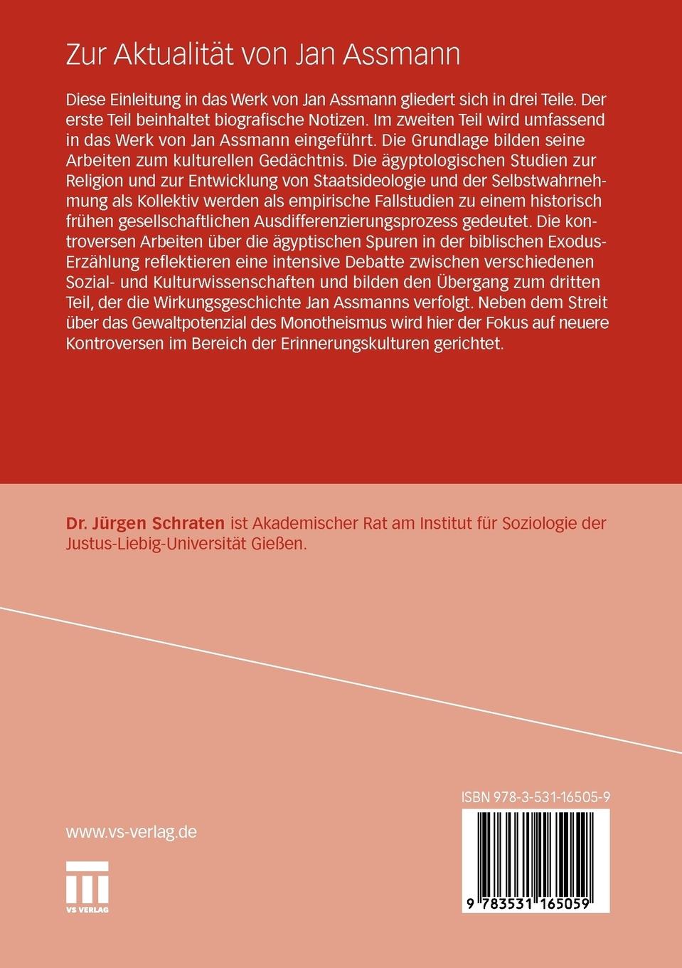 Rückseitencover Zur Aktualität von Jan Assmann