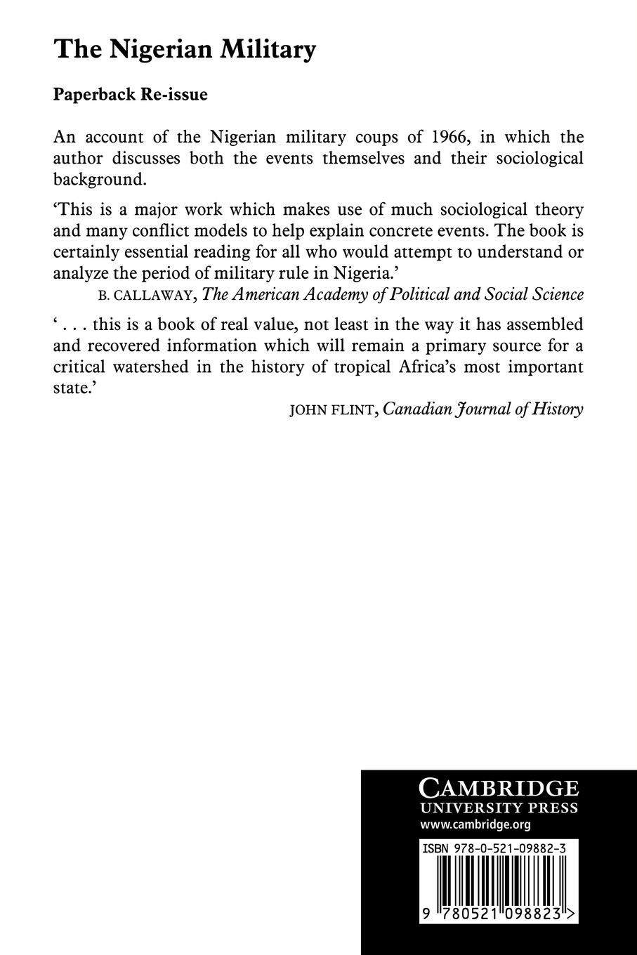 Rückseitencover The Nigerian Military