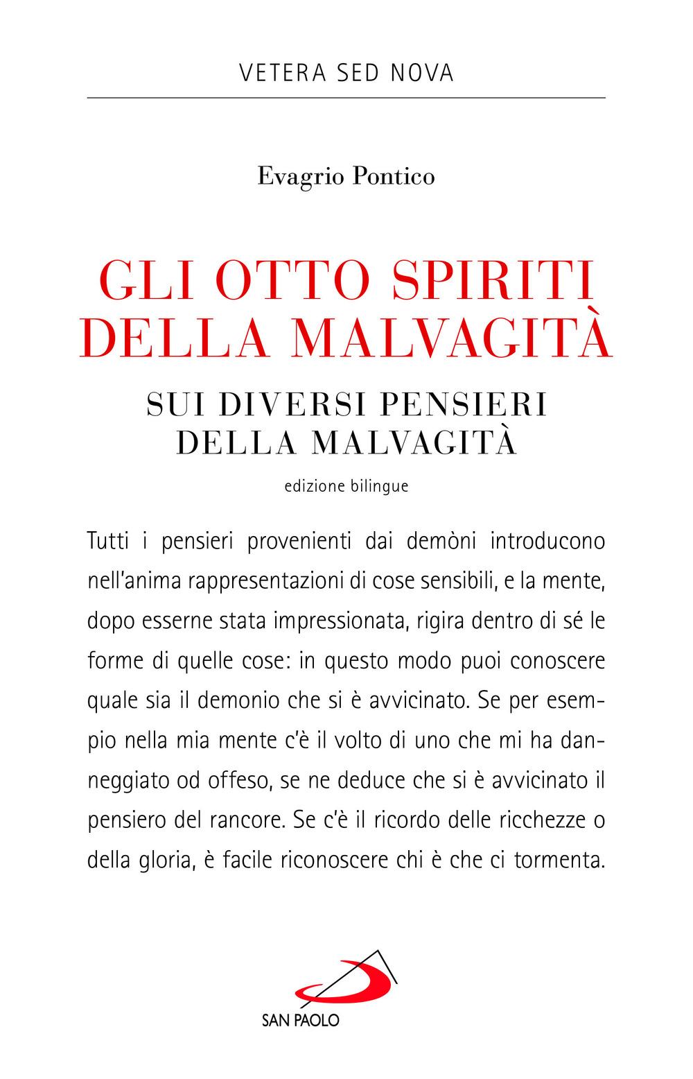 Vorderes Coverbild Gli otto spiriti della malvagità-Sui diversi pensieri della malvagità. Testo greco a fronte