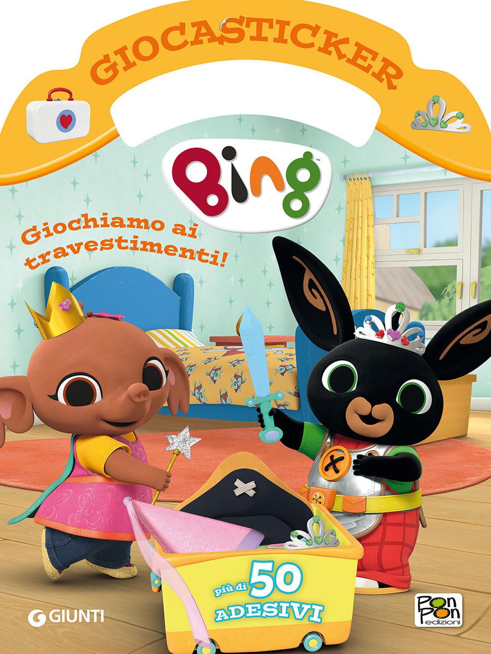 Vorderes Coverbild Giochiamo ai travestimenti. Bing. Giocasticker. Con adesivi