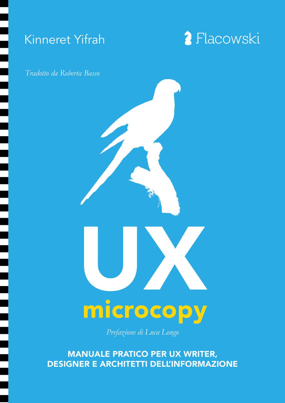 Vorderes Coverbild UX Microcopy. Manuale pratico per UX writer, designer e architetti dell'informazione
