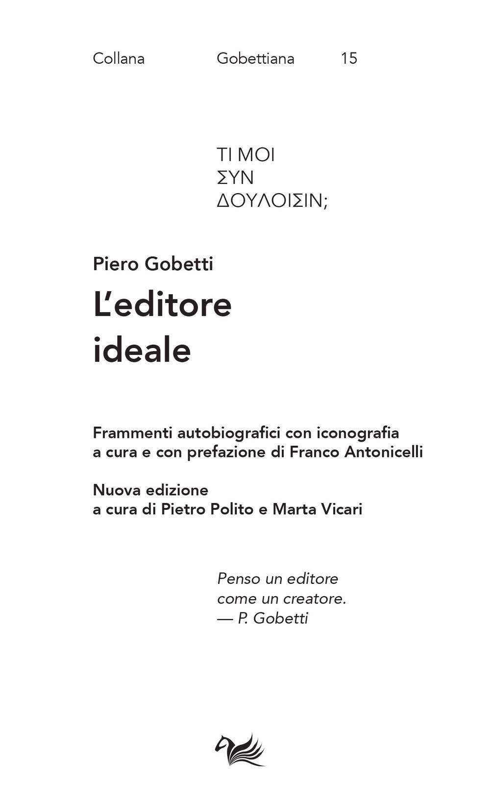Vorderes Coverbild L' editore ideale. Frammenti autobiografici con iconografia