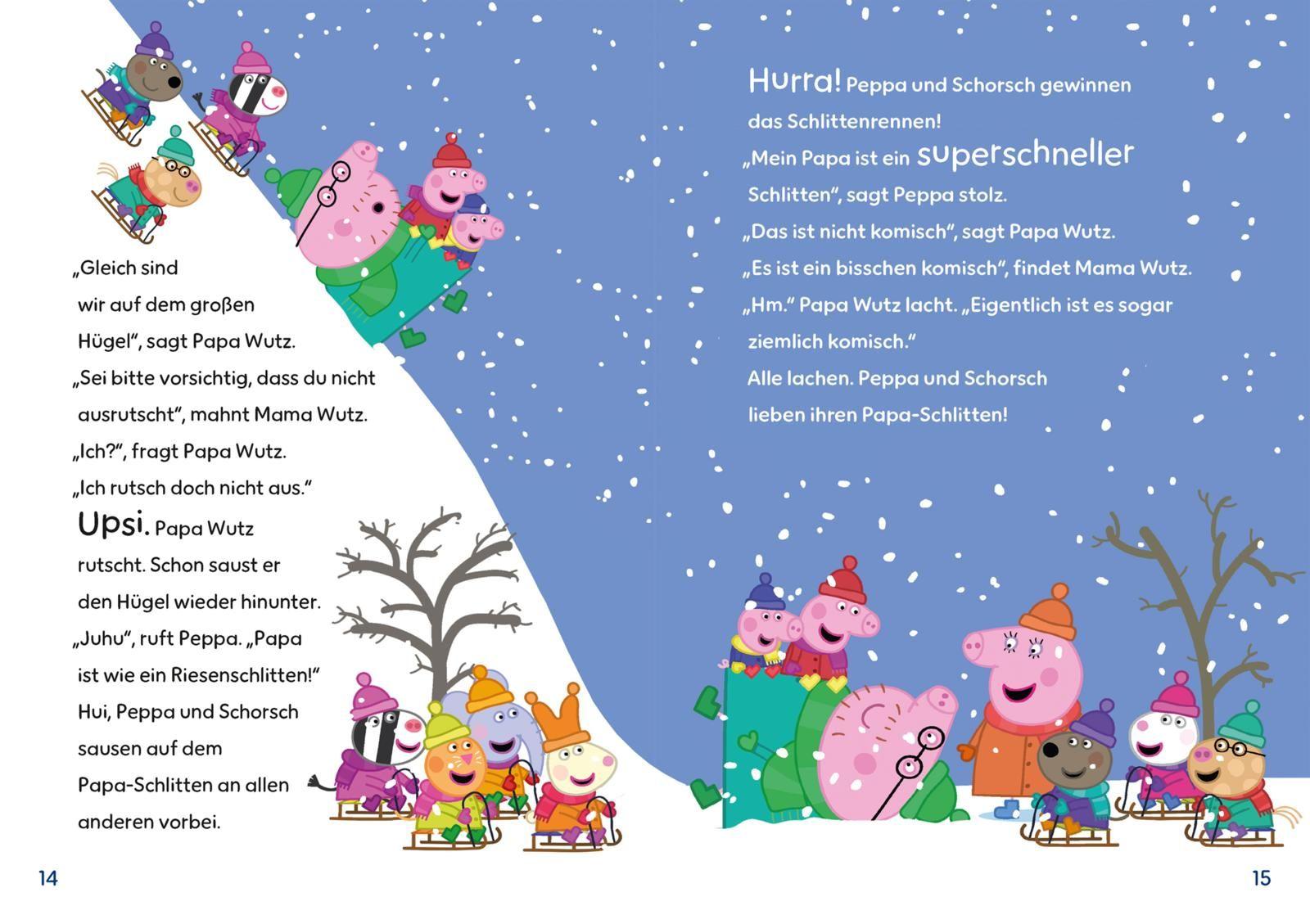 Beispielinhalt (Bild) Peppa Wutz Gutenachtgeschichten:  Wintergeschichten zum Vorlesen