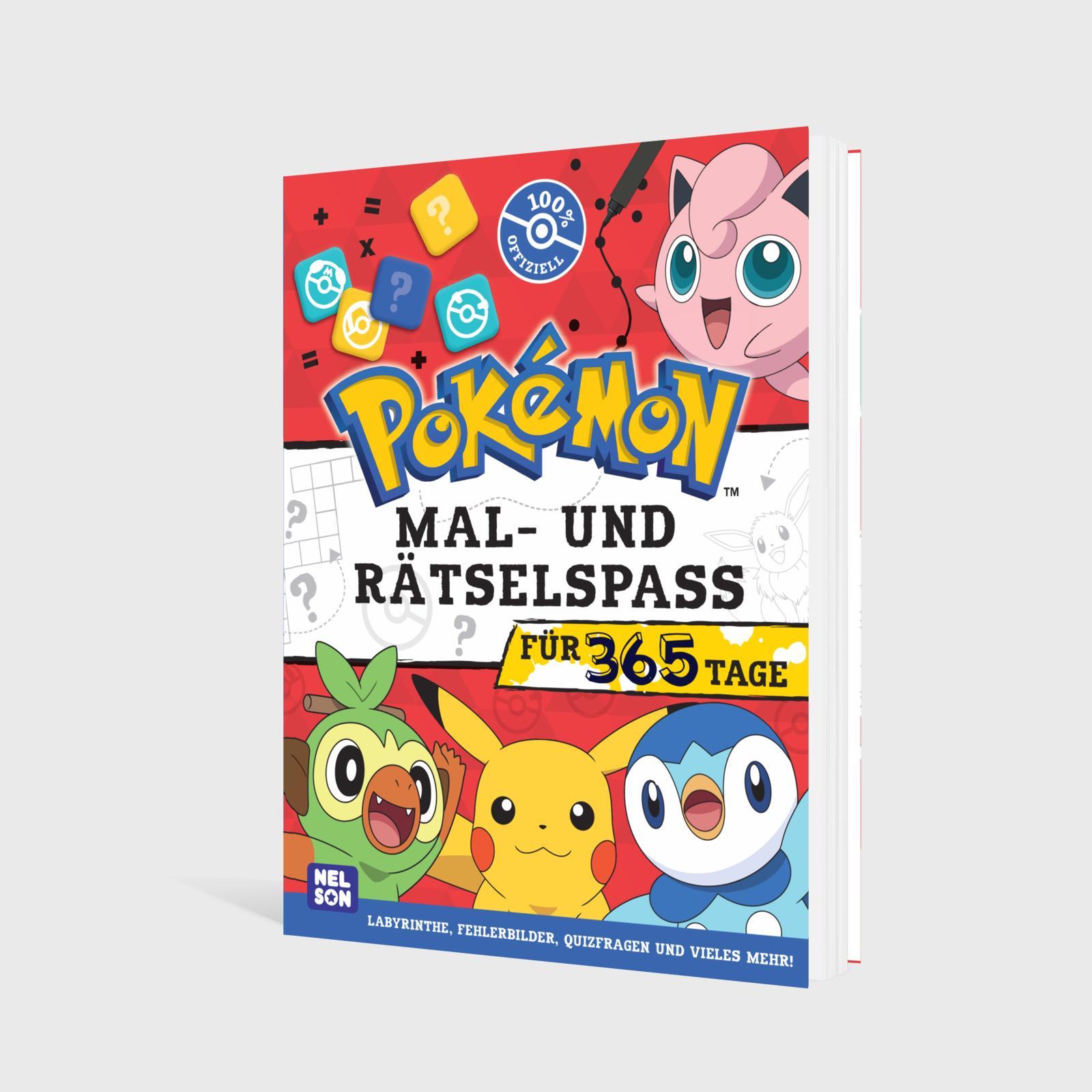 Beispielinhalt (Bild) Pokémon Activity-Buch: Mal- und Rätselspaß für 365 Tage
