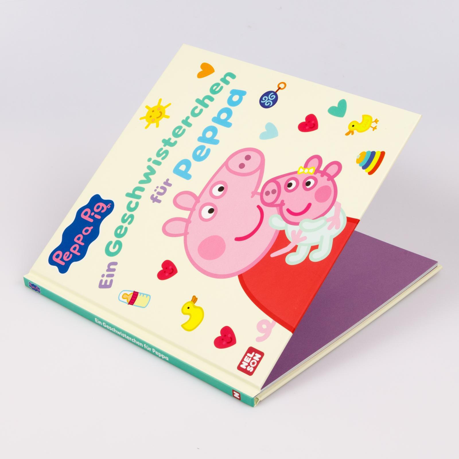 Beispielinhalt (Bild) Peppa Wutz Bilderbuch: Ein Geschwisterchen für Peppa