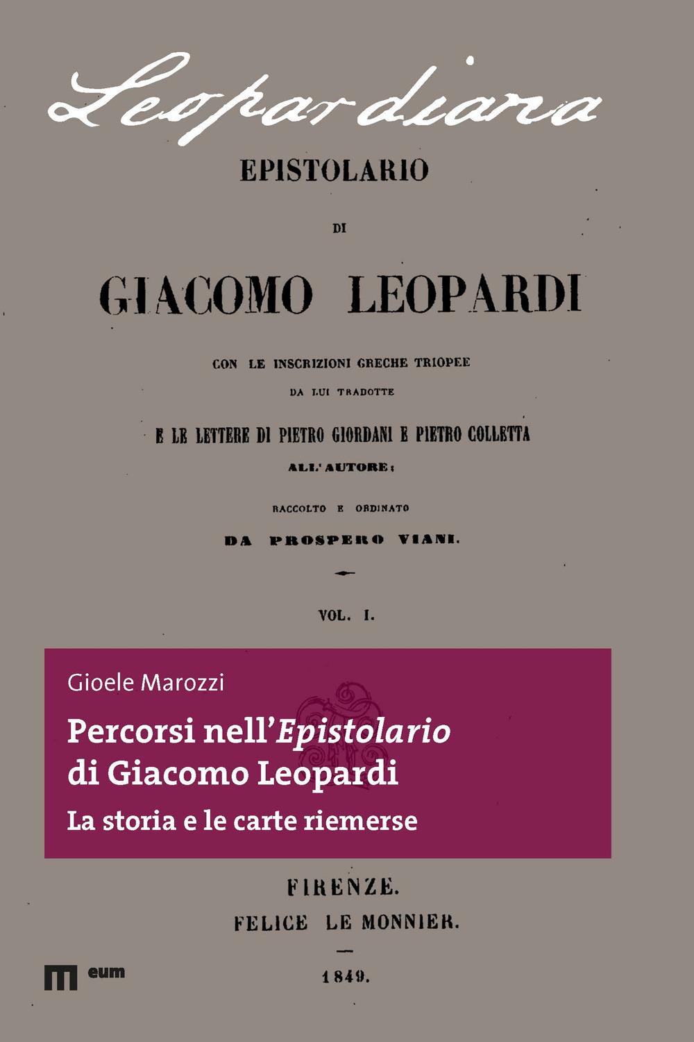 Vorderes Coverbild Percorsi nell'epistolario di Giacomo Leopardi. La storia e le carte riemerse