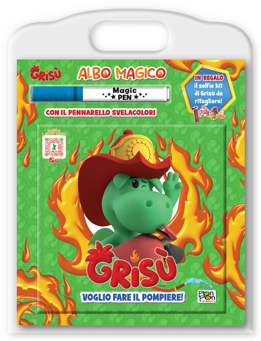 Vorderes Coverbild Voglio fare il pompiere. Grisù. Albo magico.