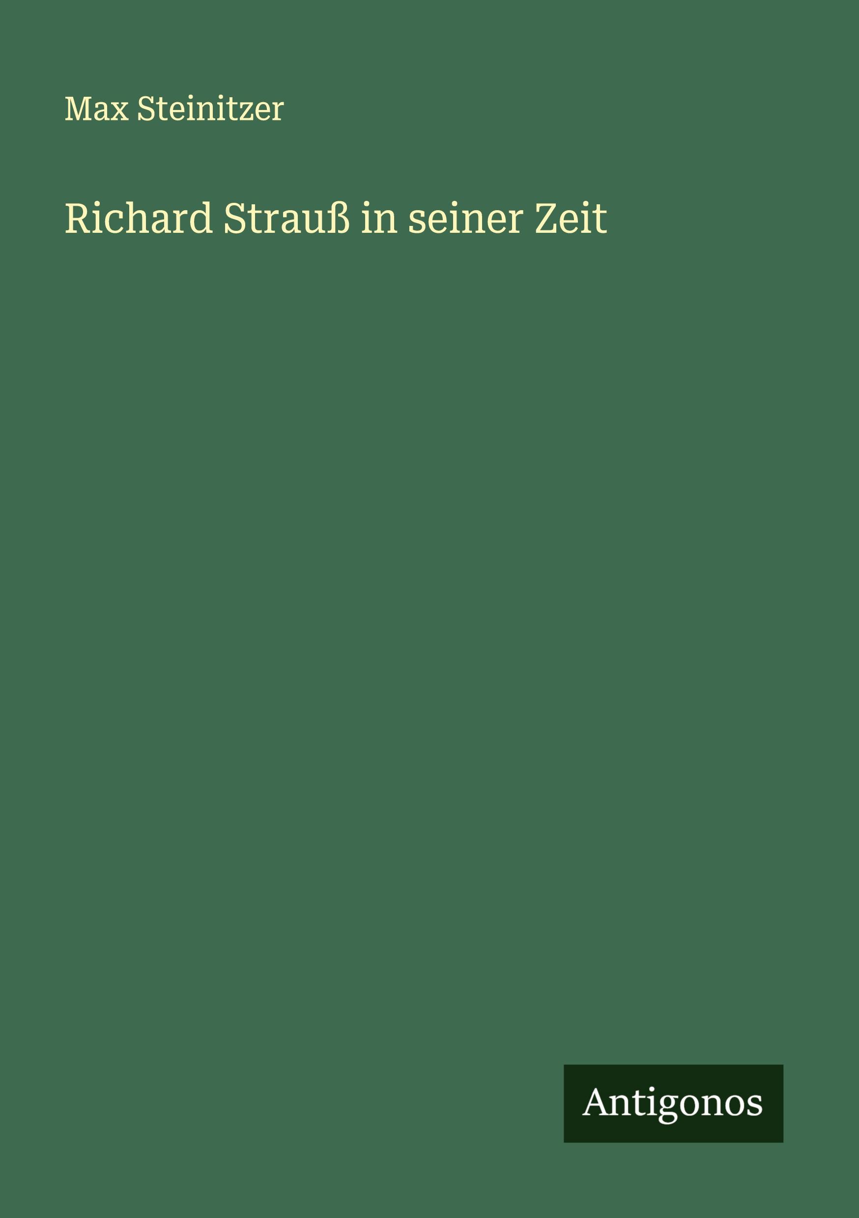 Vorderes Coverbild Richard Strauß in seiner Zeit