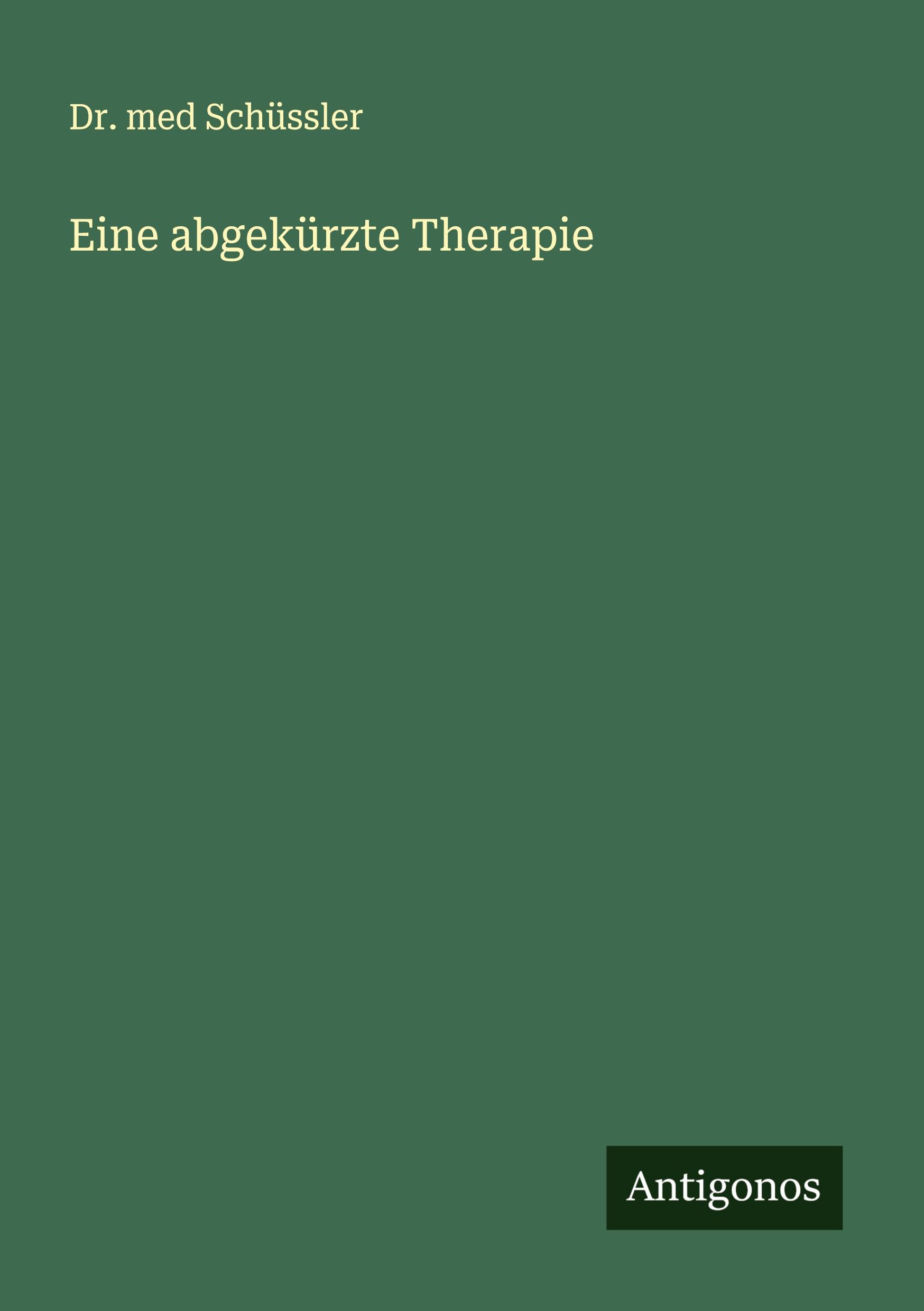 Vorderes Coverbild Eine abgekürzte Therapie