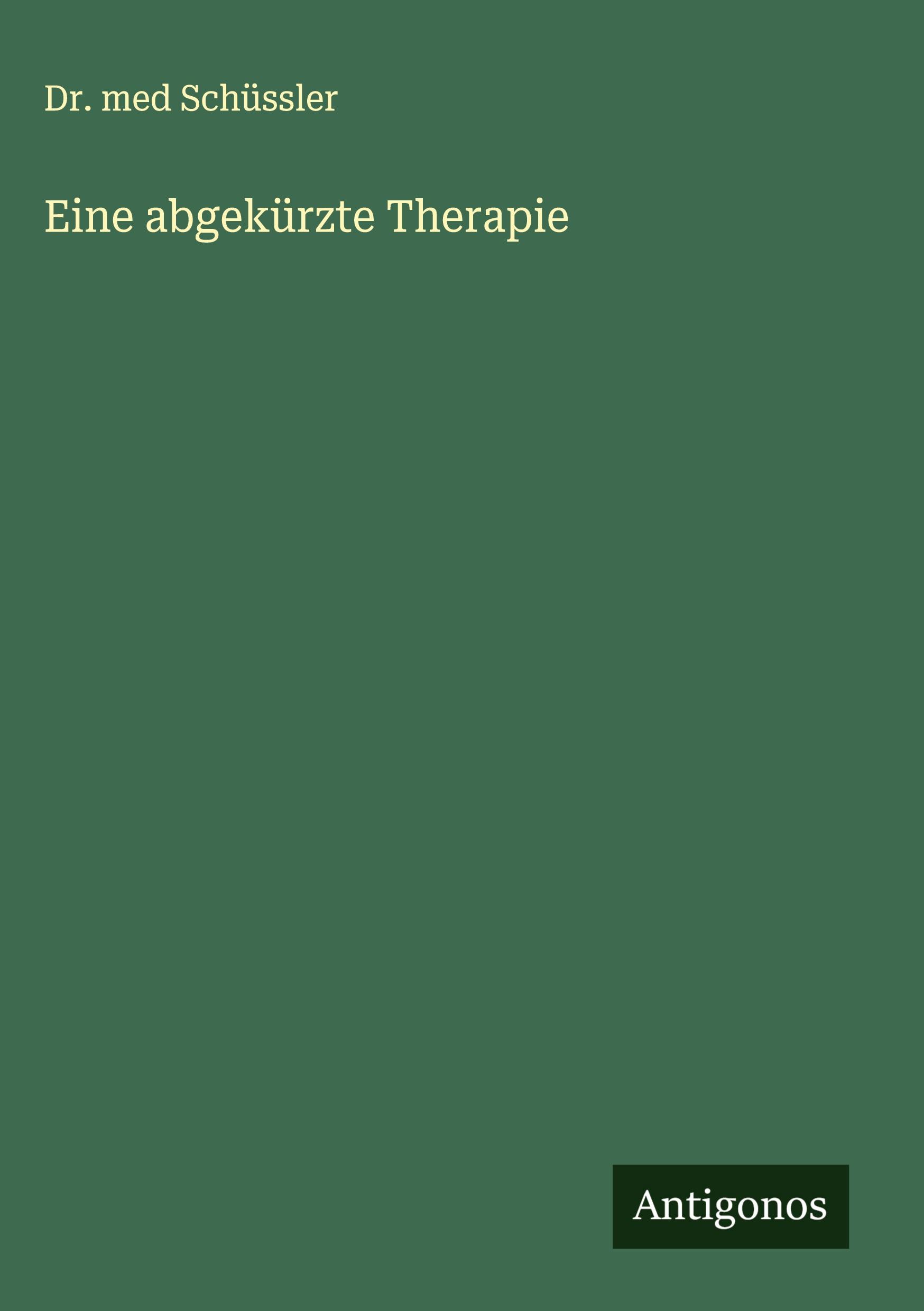 Vorderes Coverbild Eine abgekürzte Therapie