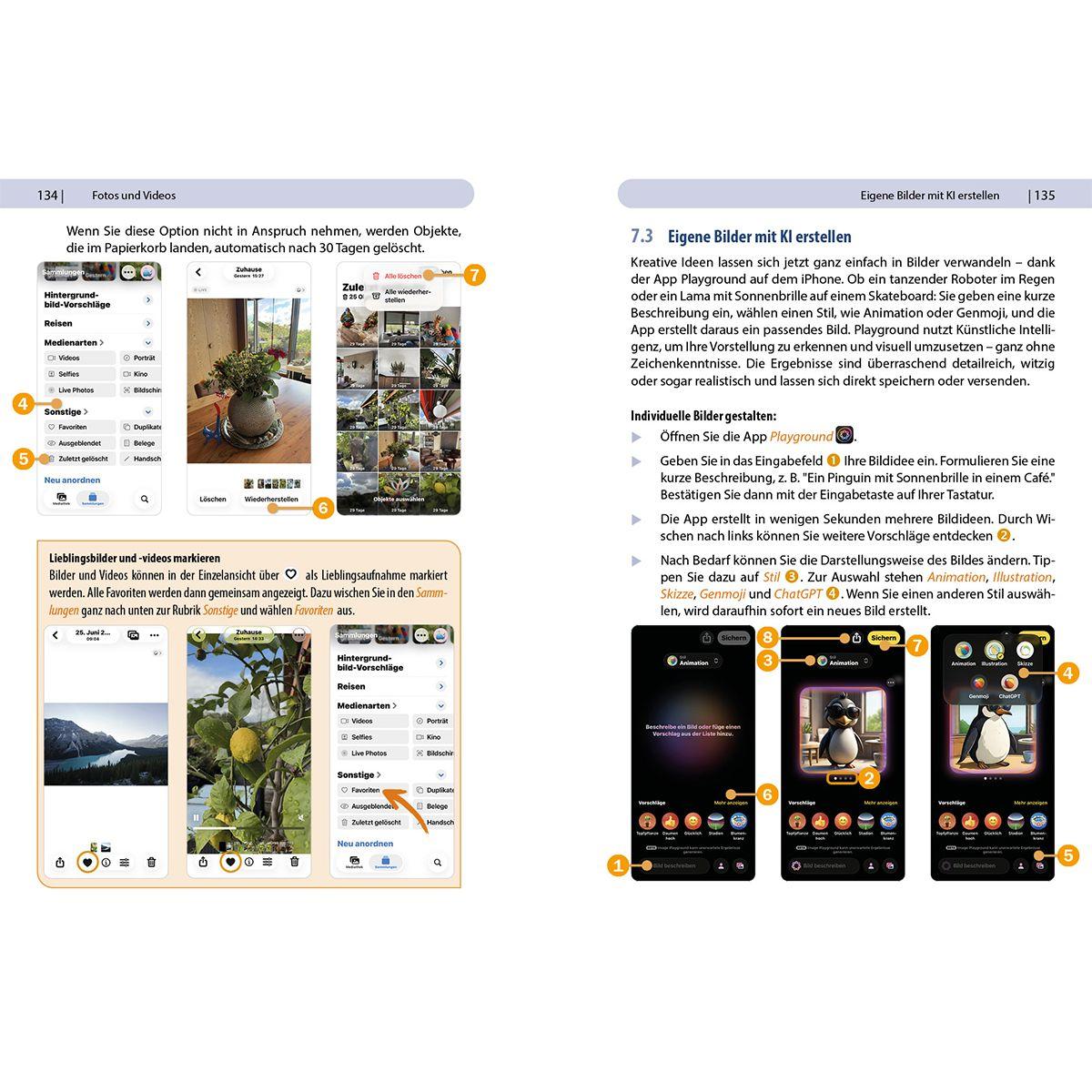 Beispielinhalt (Bild) Apple iPhone mit iOS 26 - Das Buch für Einsteiger ohne Vorkenntnisse
