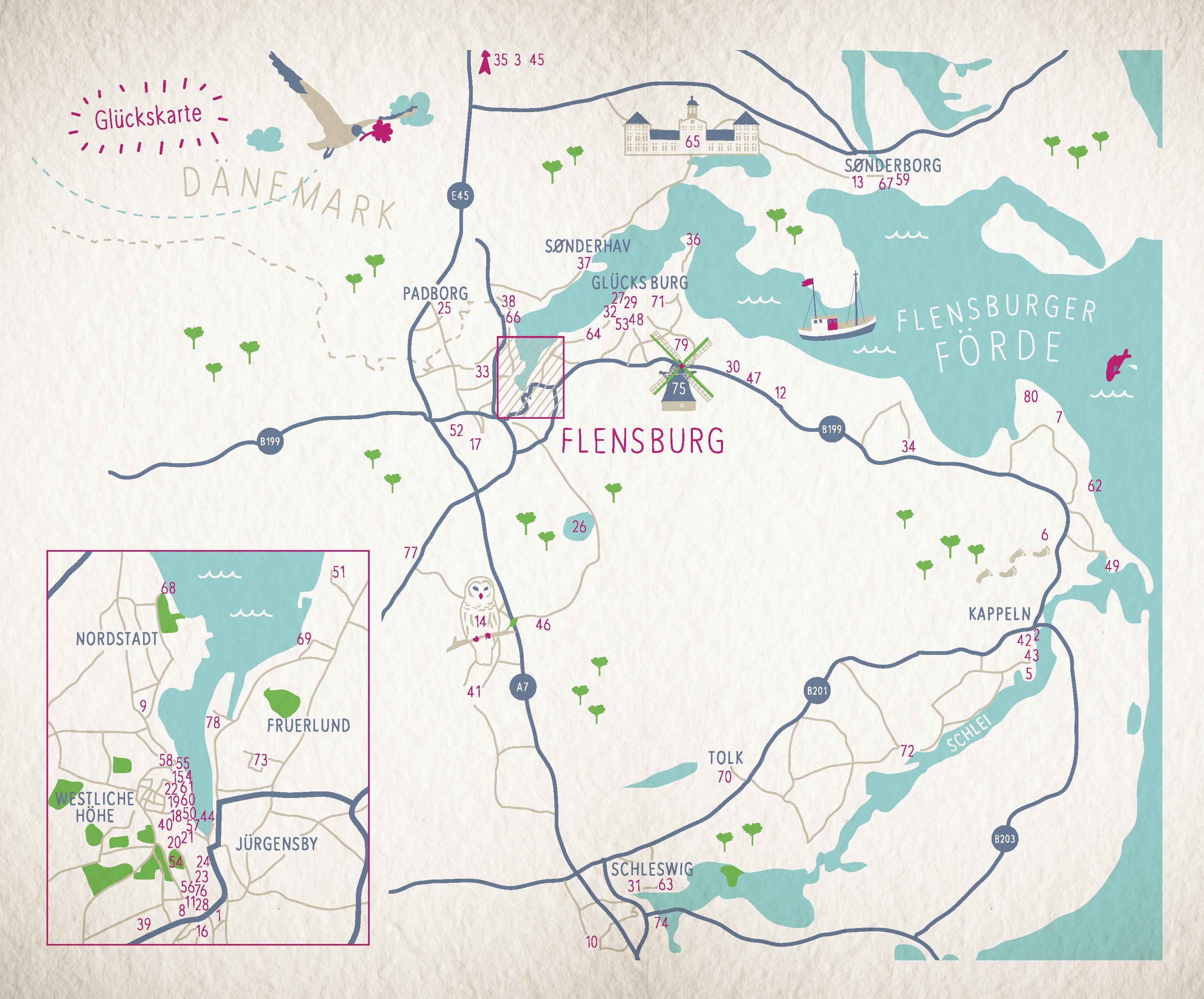 Beispielinhalt (Bild) Glücksorte in und um Flensburg