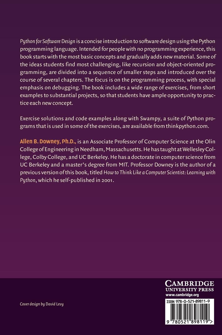 Rückseitencover Python for Software Design