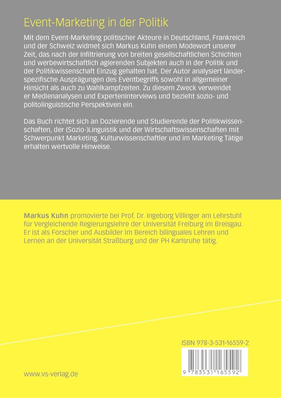 Rückseitencover Event-Marketing in der Politik