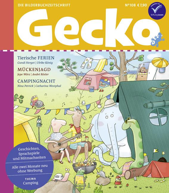 Vorderes Coverbild Gecko Kinderzeitschrift Band 108