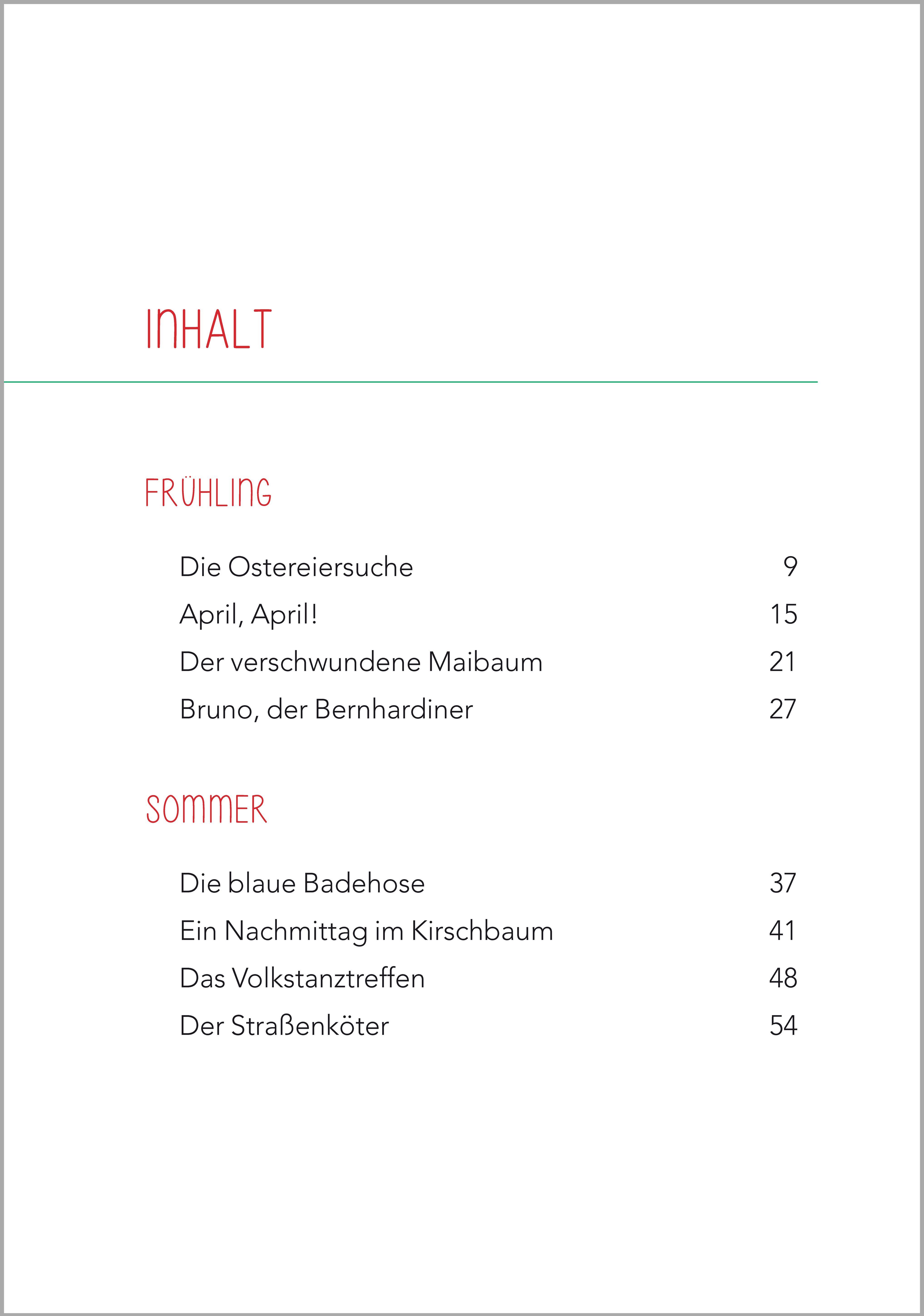 Beispielinhalt (Bild) Jahreszeiten-Geschichten