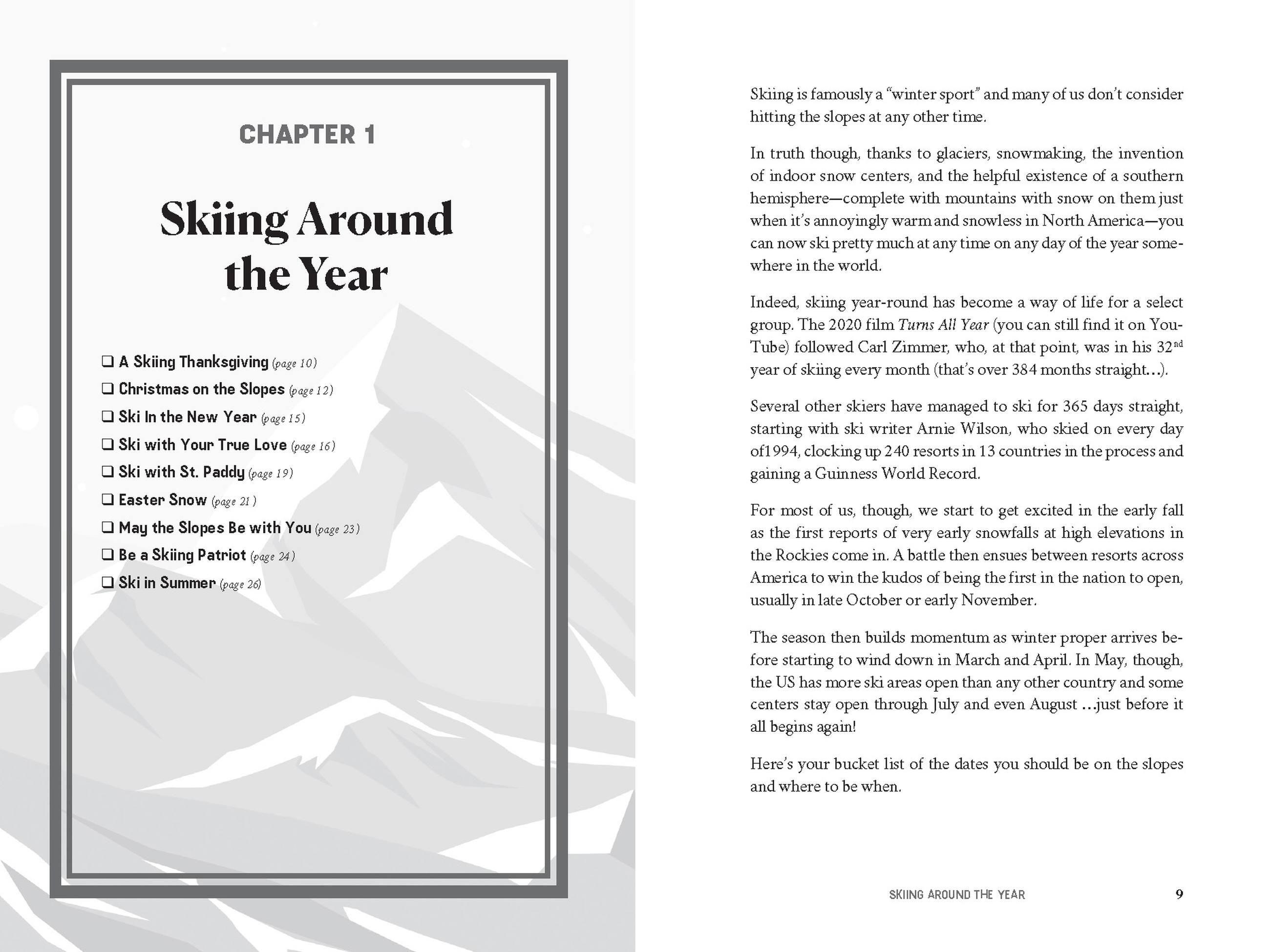 Beispielinhalt (Bild) The Skiing Bucket List